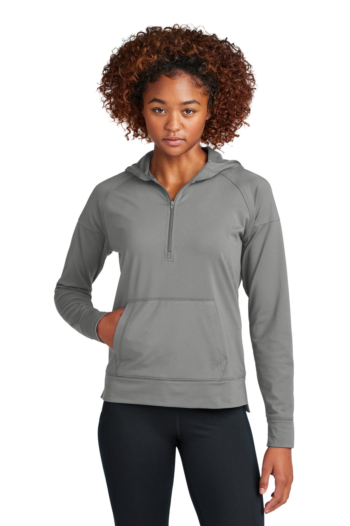 Custom Embroidered - Sport-Tek® Ladies Sport-Wick® Stretch 1/2-Zip Hoodie LST856