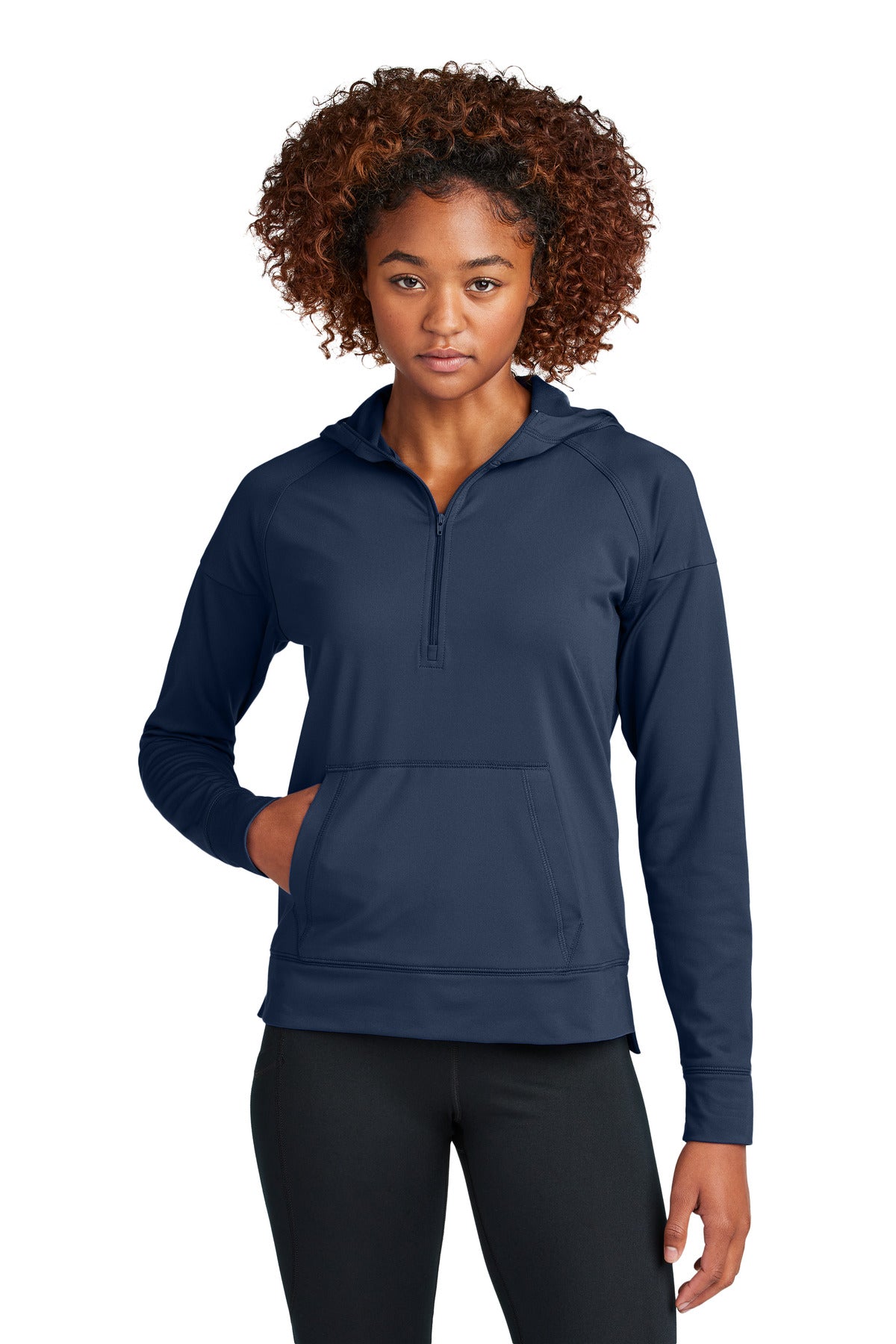 Custom Embroidered - Sport-Tek® Ladies Sport-Wick® Stretch 1/2-Zip Hoodie LST856