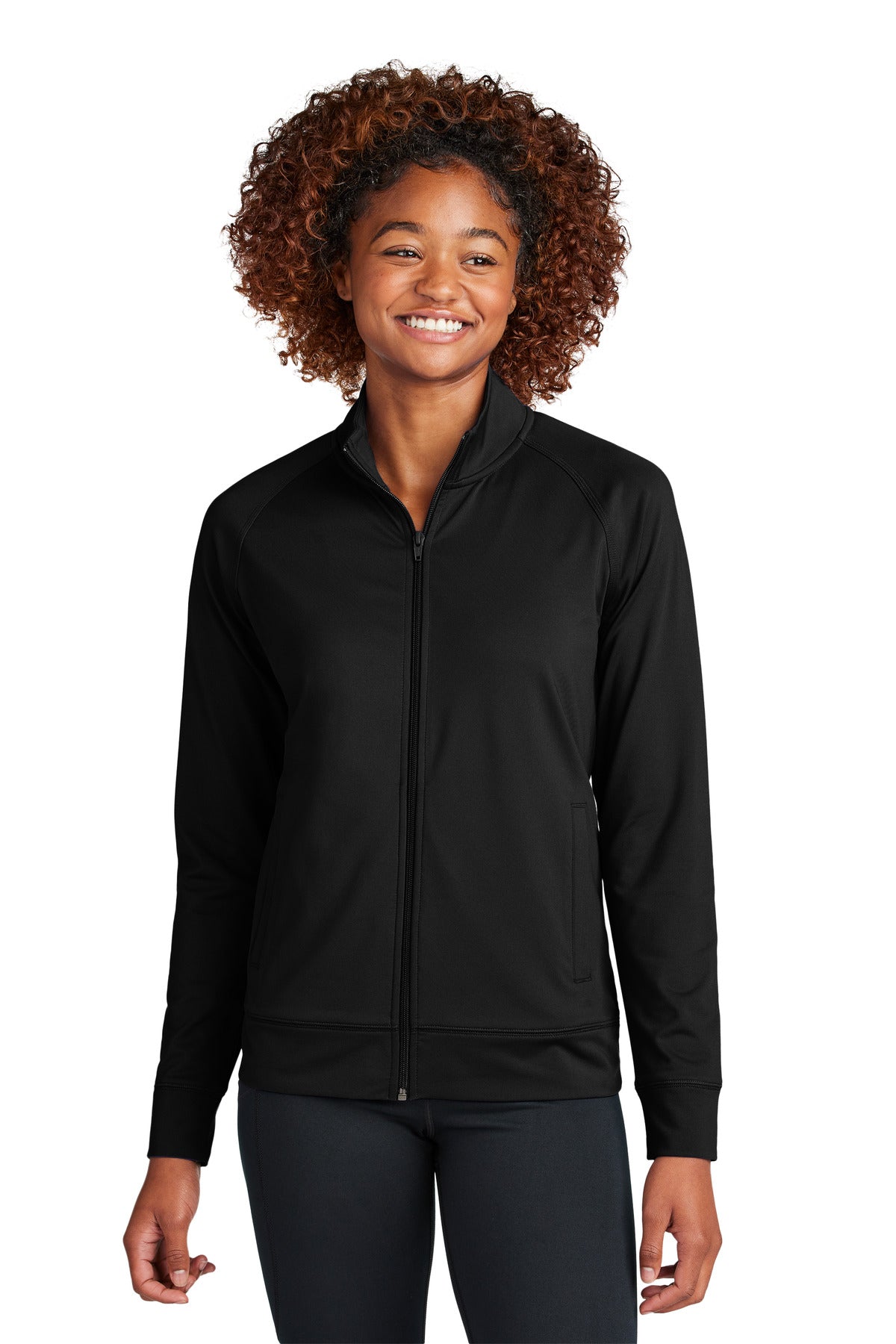 Custom Embroidered - Sport-Tek® Ladies Sport-Wick® Stretch Full-Zip Cadet Jacket LST857