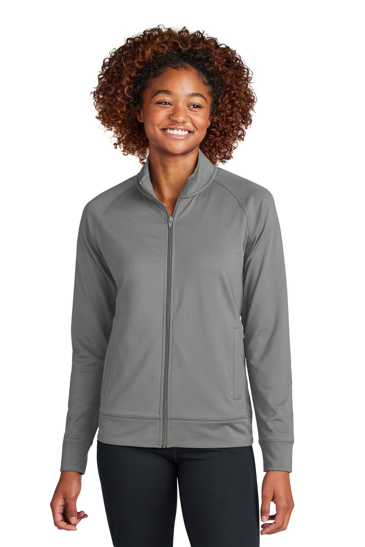 Custom Embroidered - Sport-Tek® Ladies Sport-Wick® Stretch Full-Zip Cadet Jacket LST857