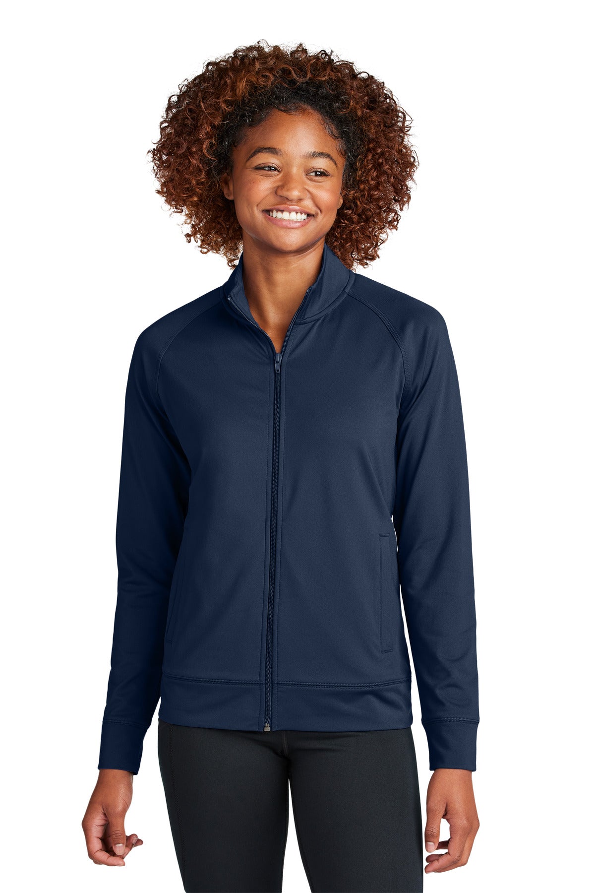 Custom Embroidery or DTF Print - Sport-Tek ®  Women's Sport-Wick ®  Stretch Full-Zip Cadet Jacket LST857