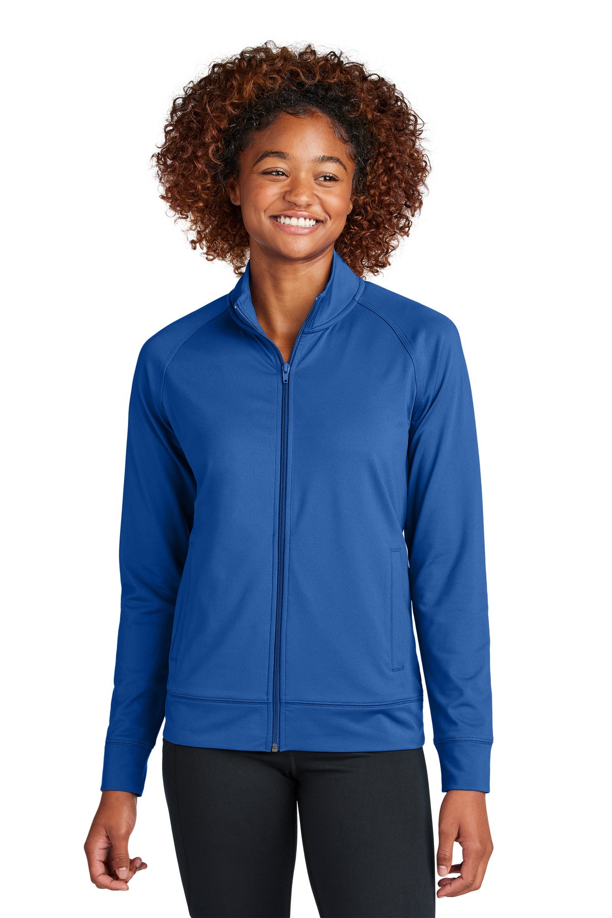 Custom Embroidered - Sport-Tek® Ladies Sport-Wick® Stretch Full-Zip Cadet Jacket LST857