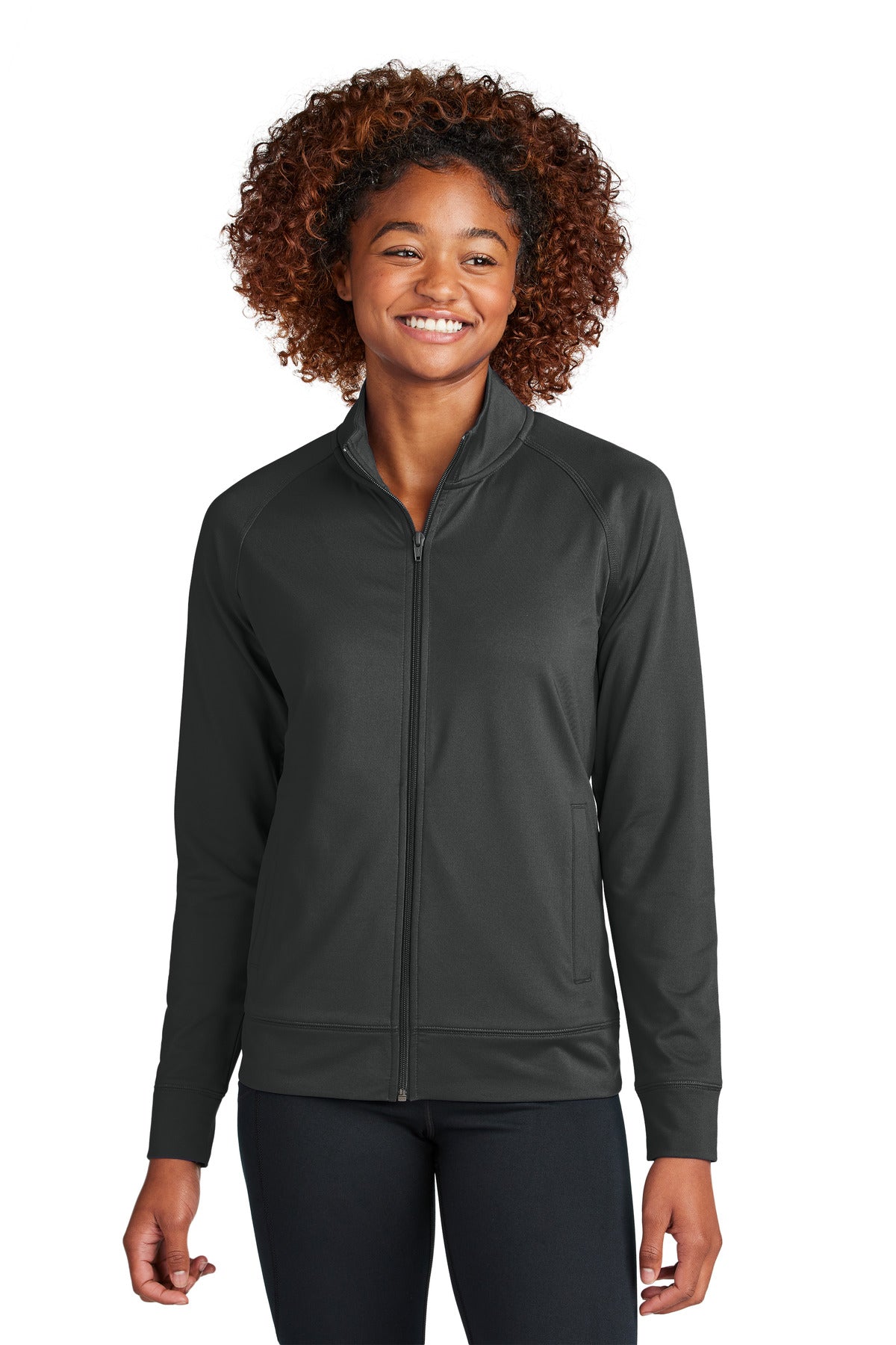 Custom Embroidery or DTF Print - Sport-Tek ®  Women's Sport-Wick ®  Stretch Full-Zip Cadet Jacket LST857