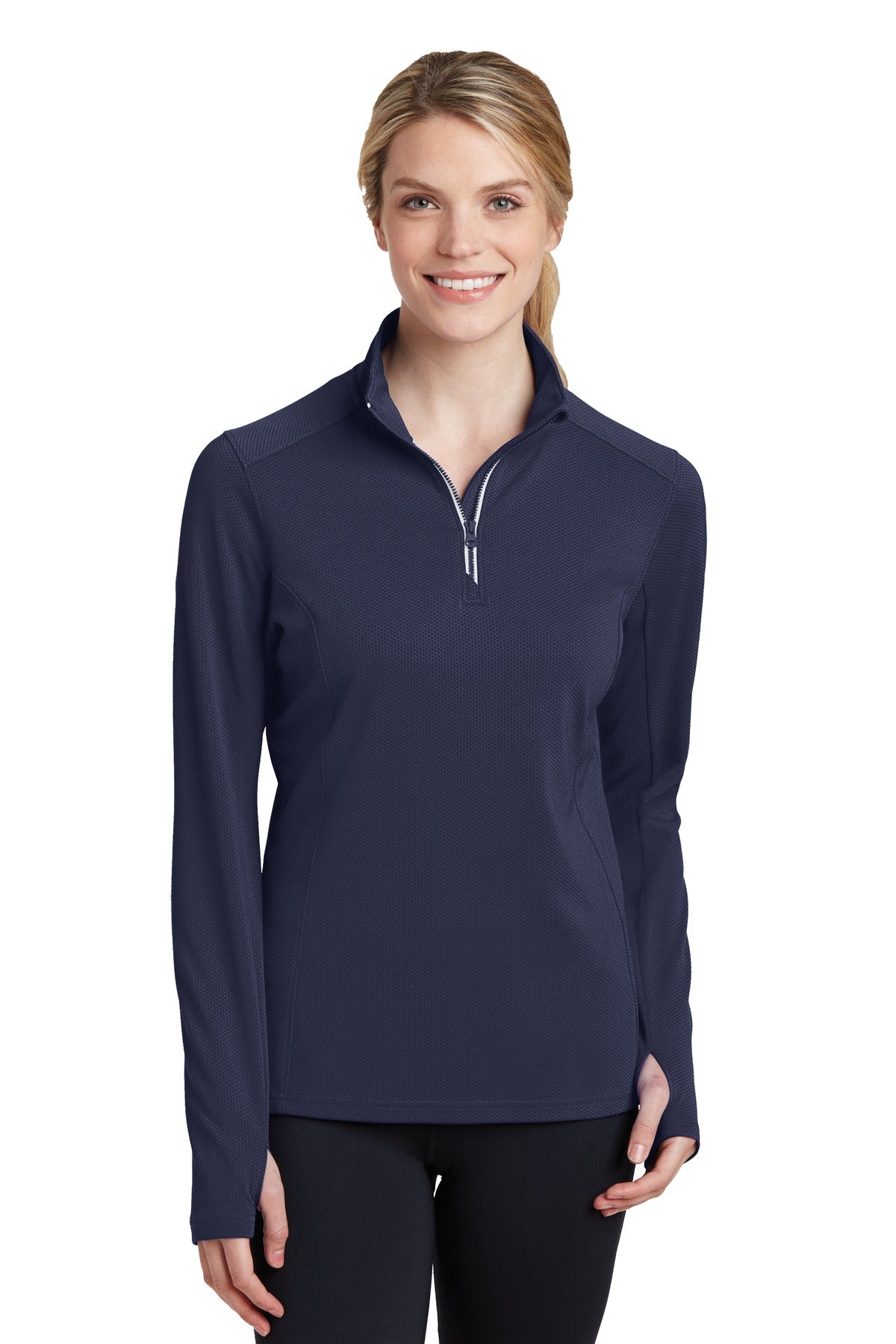 Custom Embroidered - Sport-Tek® Ladies Sport-Wick® Textured 1/4-Zip Pullover.  LST860