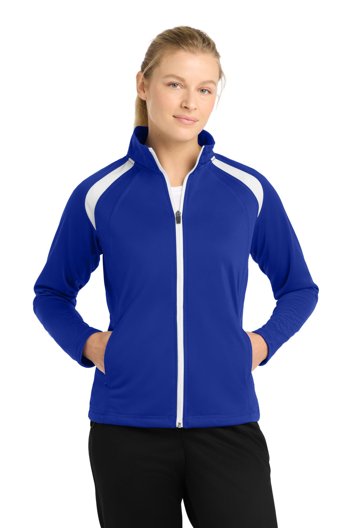 Custom Embroidery or DTF Print - Sport-Tek ®  Women's Tricot Track Jacket. LST90