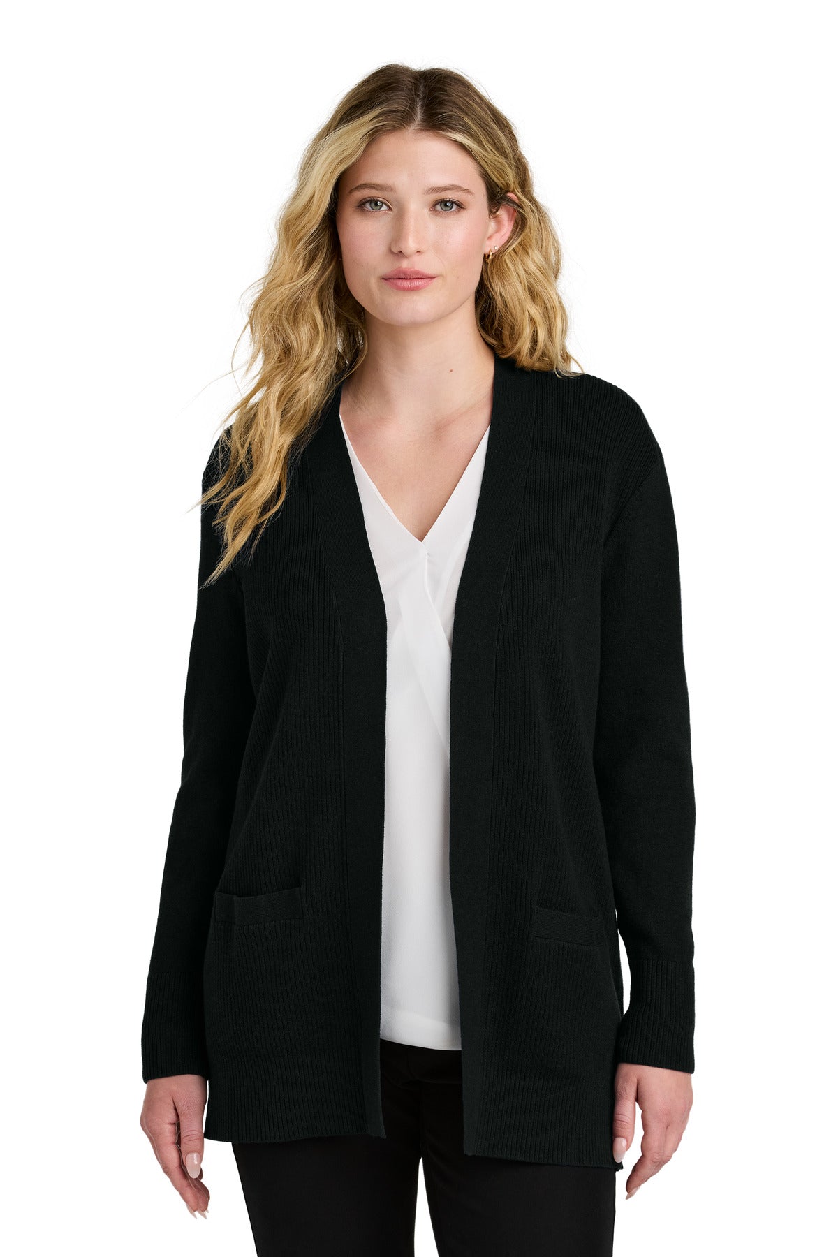 Custom Embroidery or DTF Print - Port Authority ®  Women's Easy Care Open-Front Cardigan Sweater LSW2890