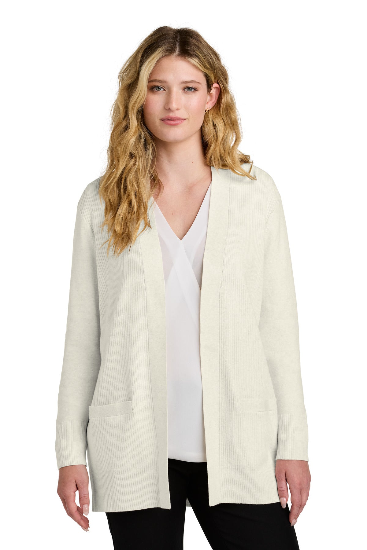 Custom Embroidered - Port Authority© Women's Easy Care Open-Front Cardigan Sweater LSW2890