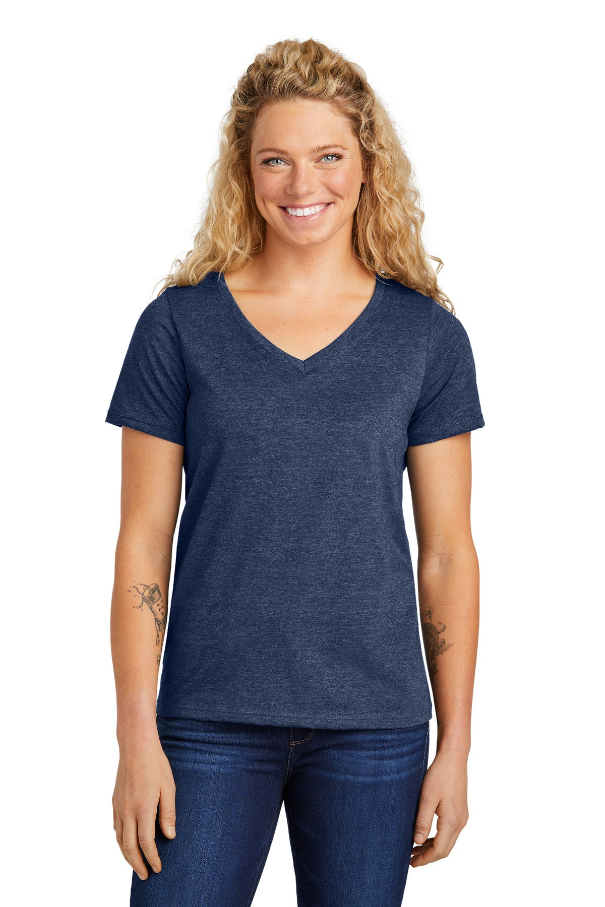 Custom Embroidery or DTF Print - Volunteer Knitwear ™  Women's Daily V-Neck Tee LVL45V