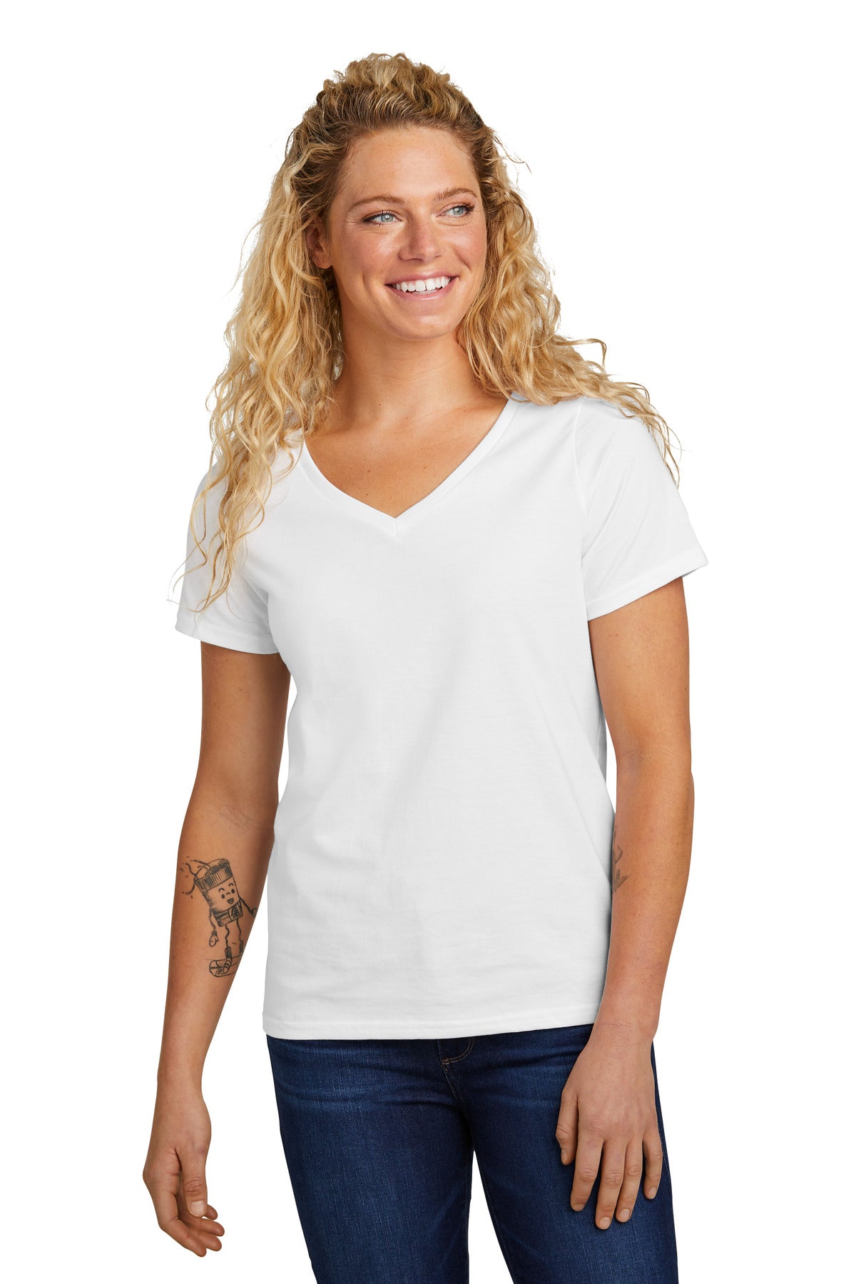 Custom Embroidered - Volunteer Knitwear® Women's Daily V-Neck Tee LVL45V - Made in USA