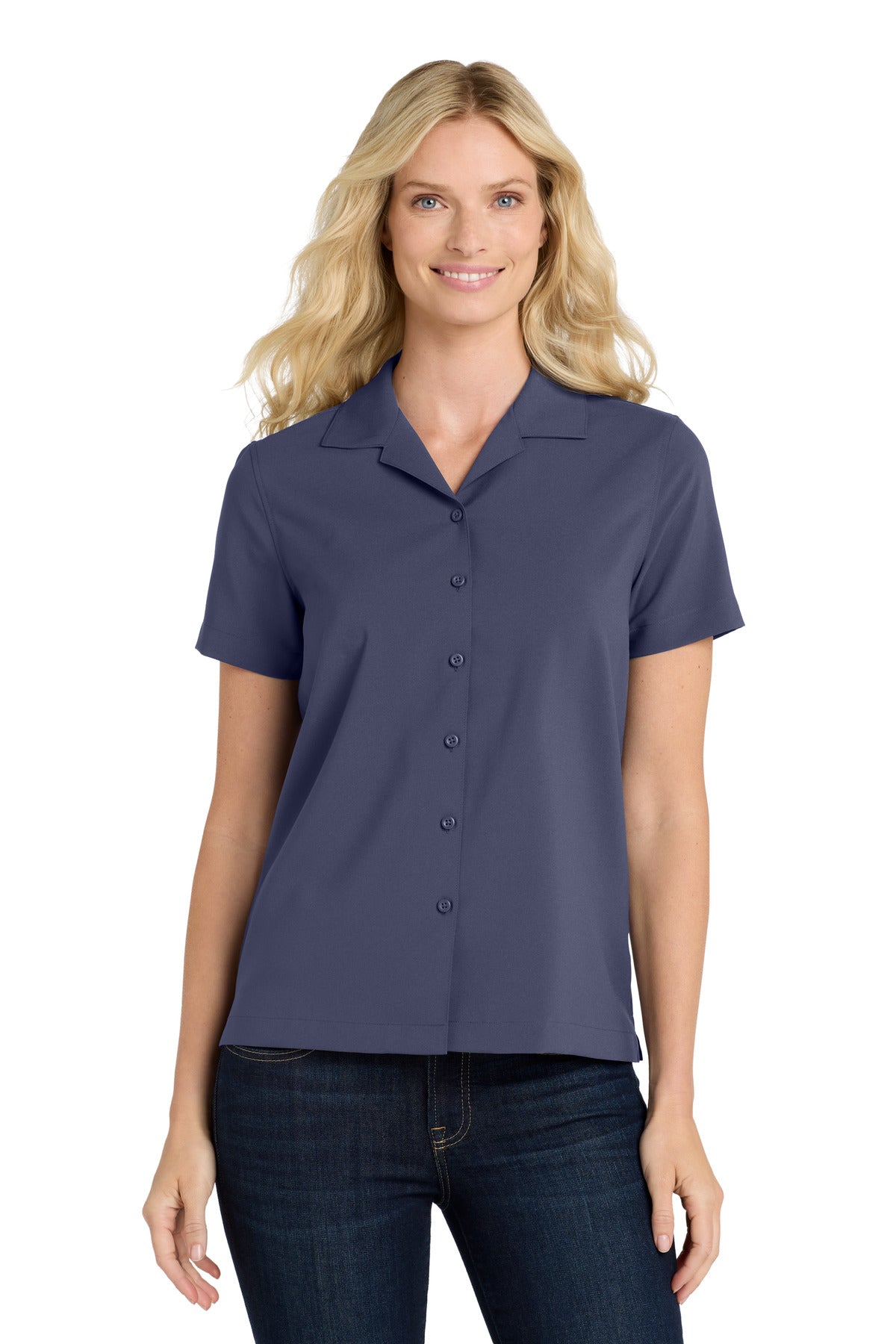 Custom Embroidery or DTF Print - Port Authority ®  Women's Short Sleeve Performance Staff Shirt LW400