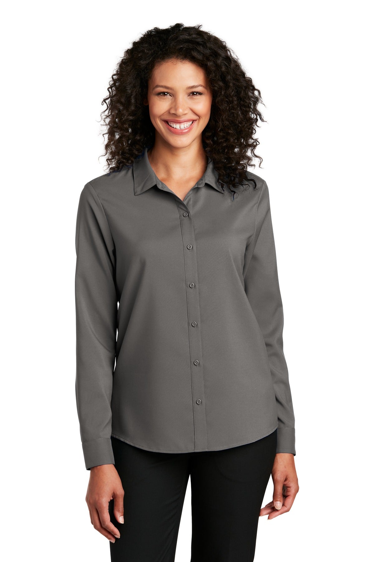 Custom Embroidery or DTF Print - Port Authority ®  Women's Long Sleeve Performance Staff Shirt LW401
