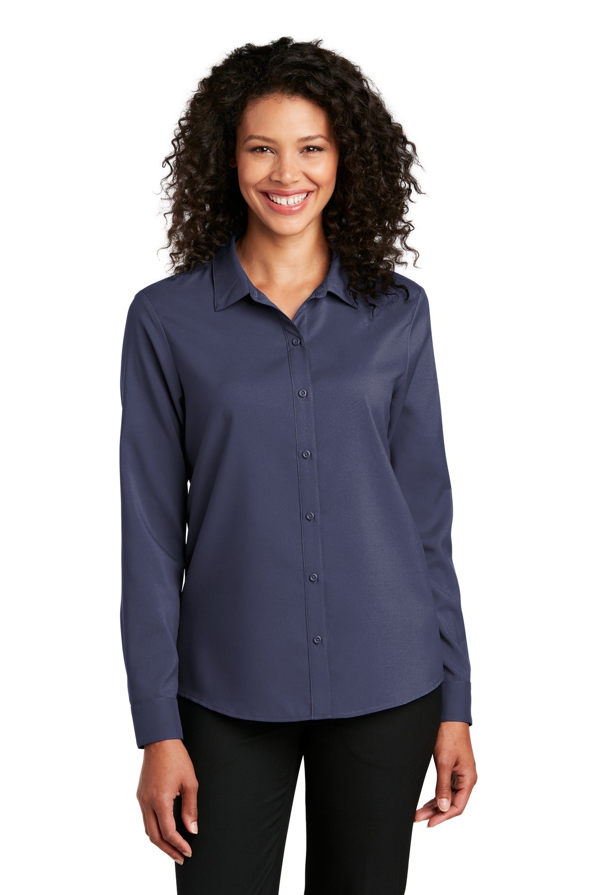 Custom Embroidery or DTF Print - Port Authority ®  Women's Long Sleeve Performance Staff Shirt LW401