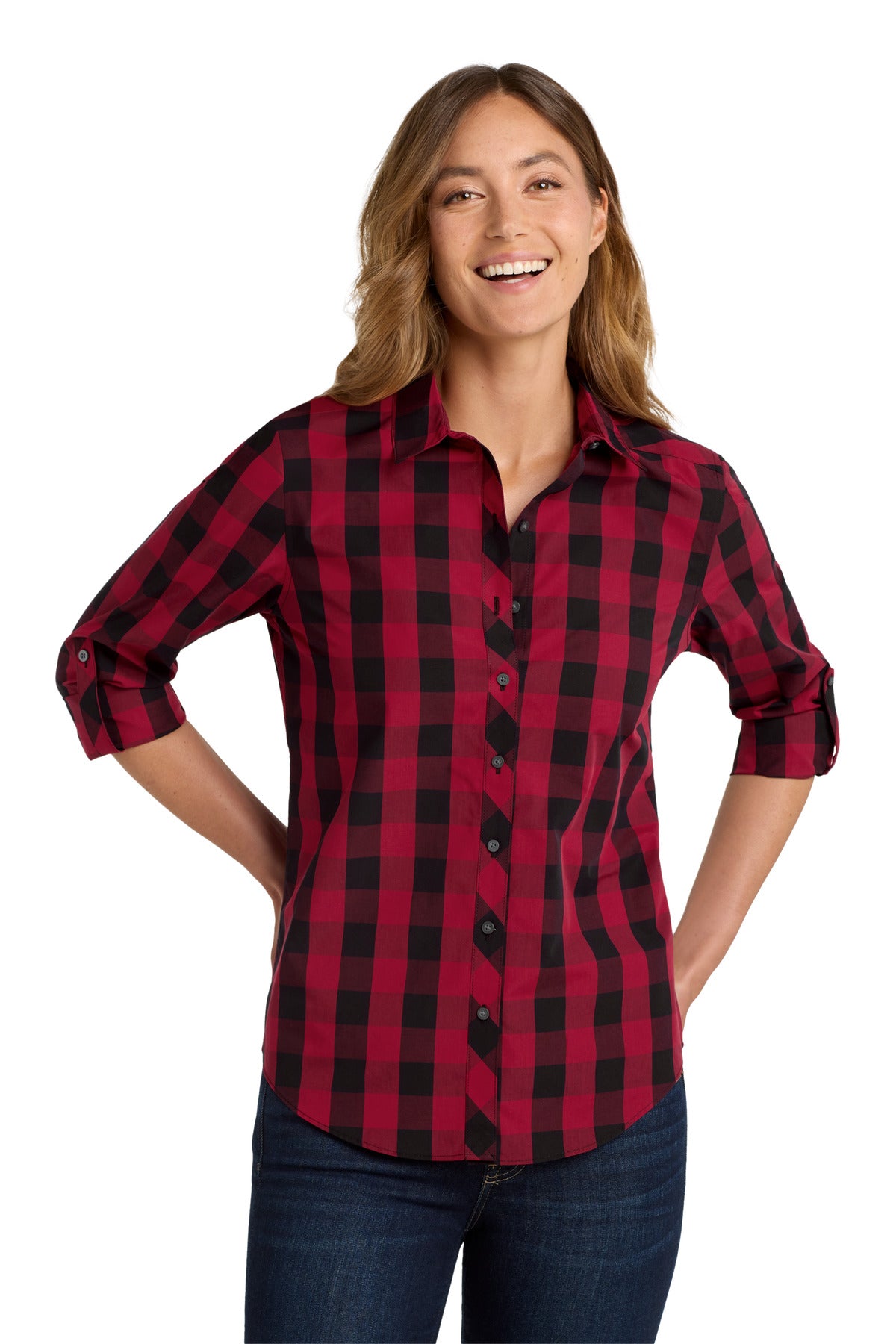 Custom Embroidered - Port Authority© Women's Everyday Plaid Shirt. LW670