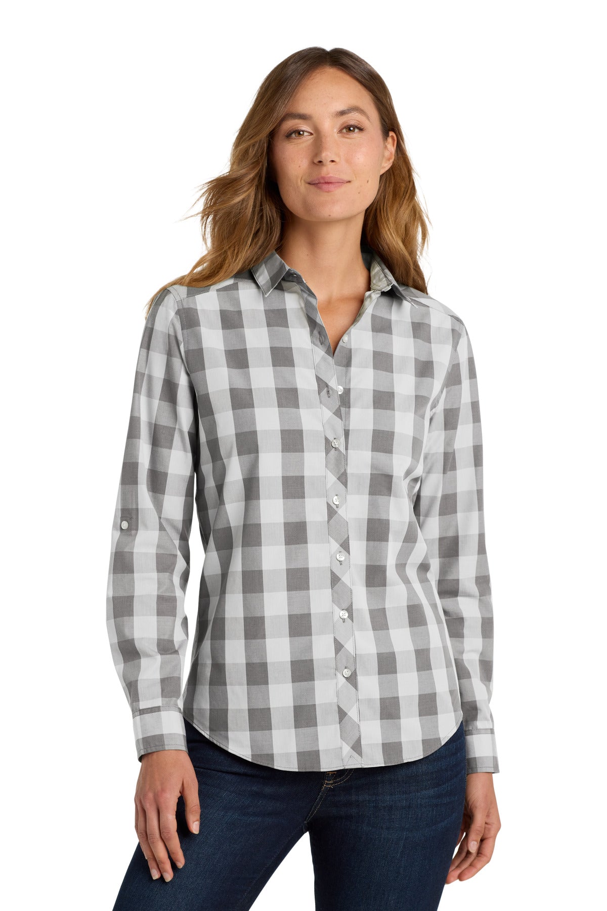 Custom Embroidered - Port Authority© Women's Everyday Plaid Shirt. LW670