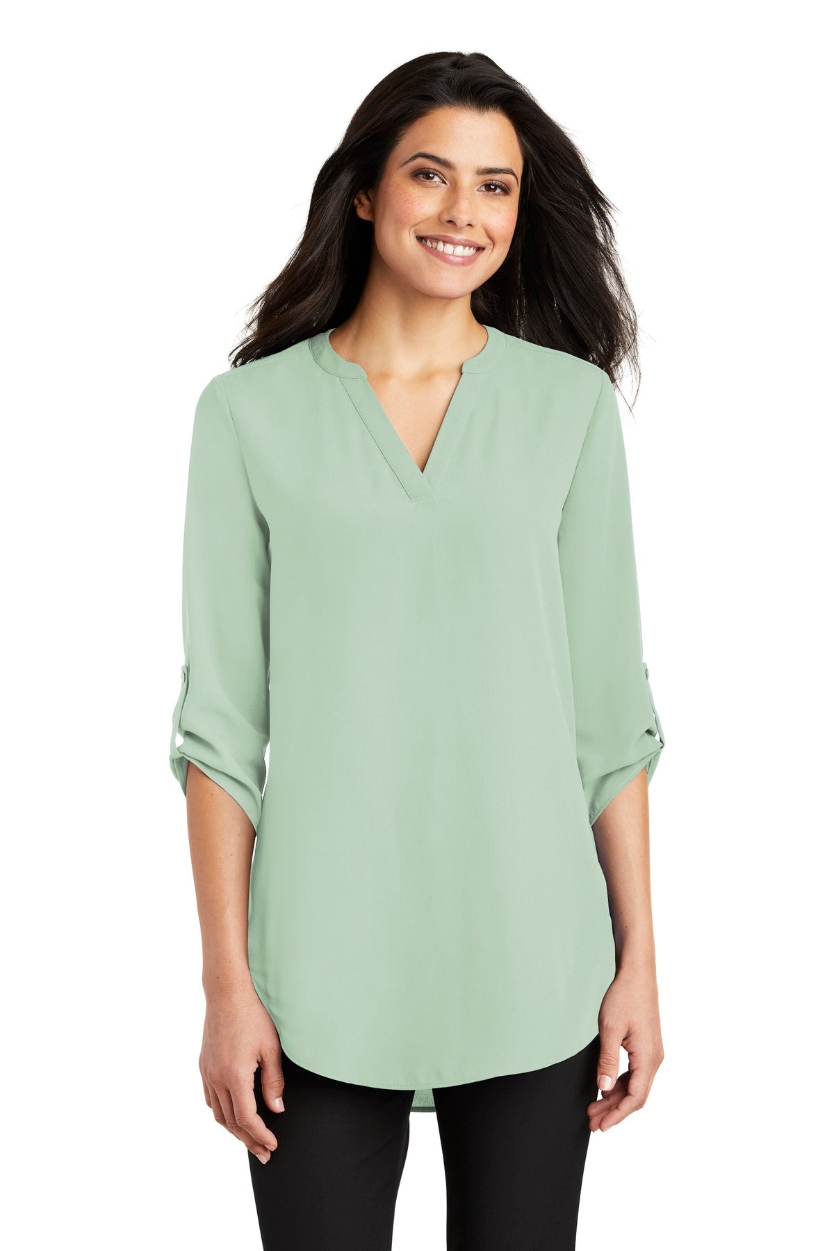 Custom Embroidery or DTF Print - Port Authority ®  Women's 3/4-Sleeve Tunic Blouse. LW701