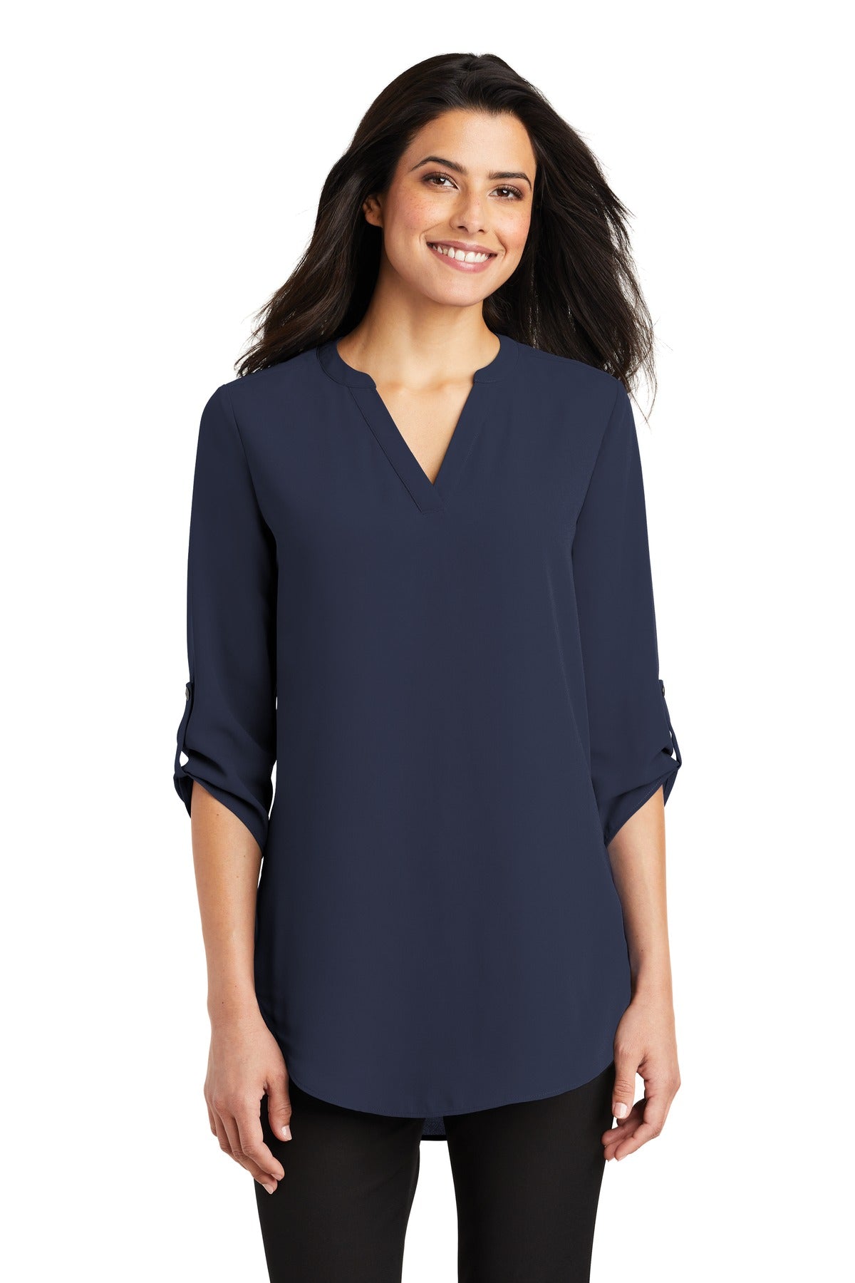 Custom Embroidery or DTF Print - Port Authority ®  Women's 3/4-Sleeve Tunic Blouse. LW701