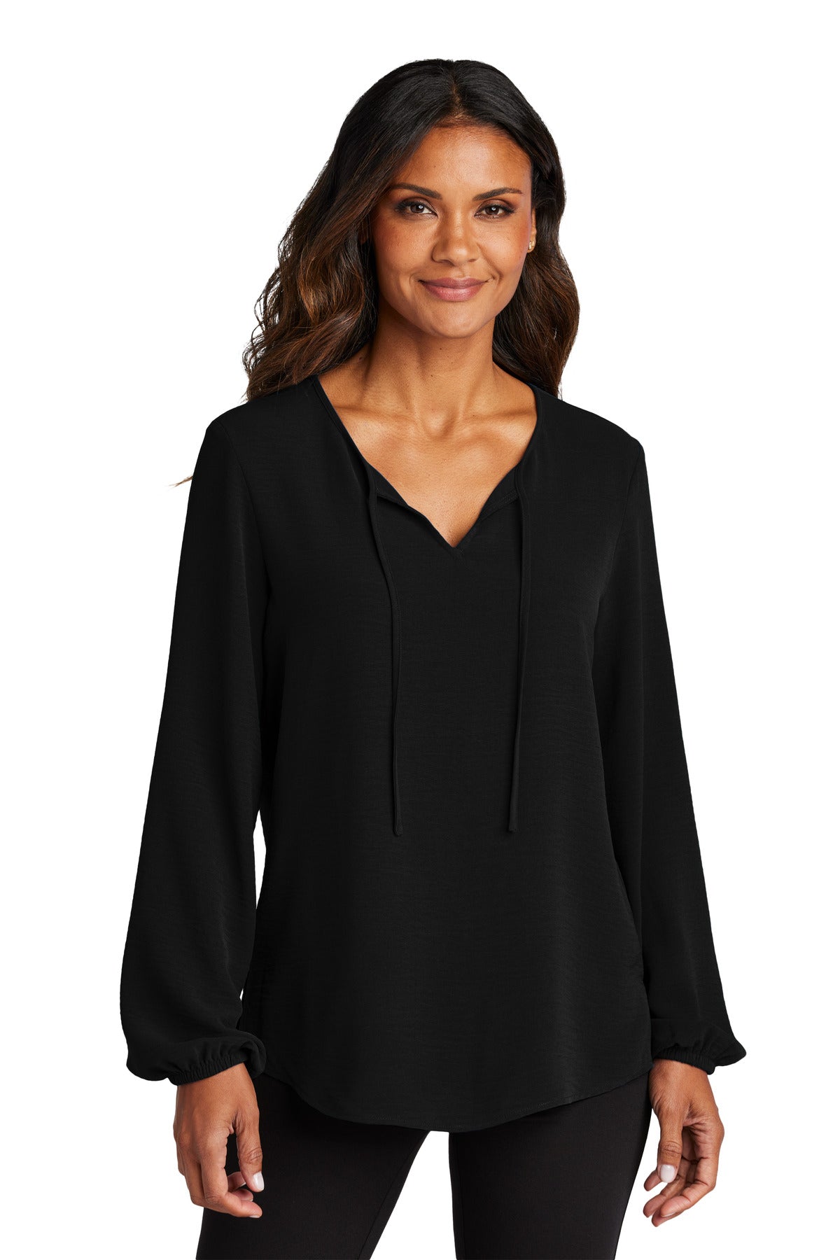 Custom Embroidery or DTF Print - Port Authority ®  Women's Textured Crepe Blouse LW714