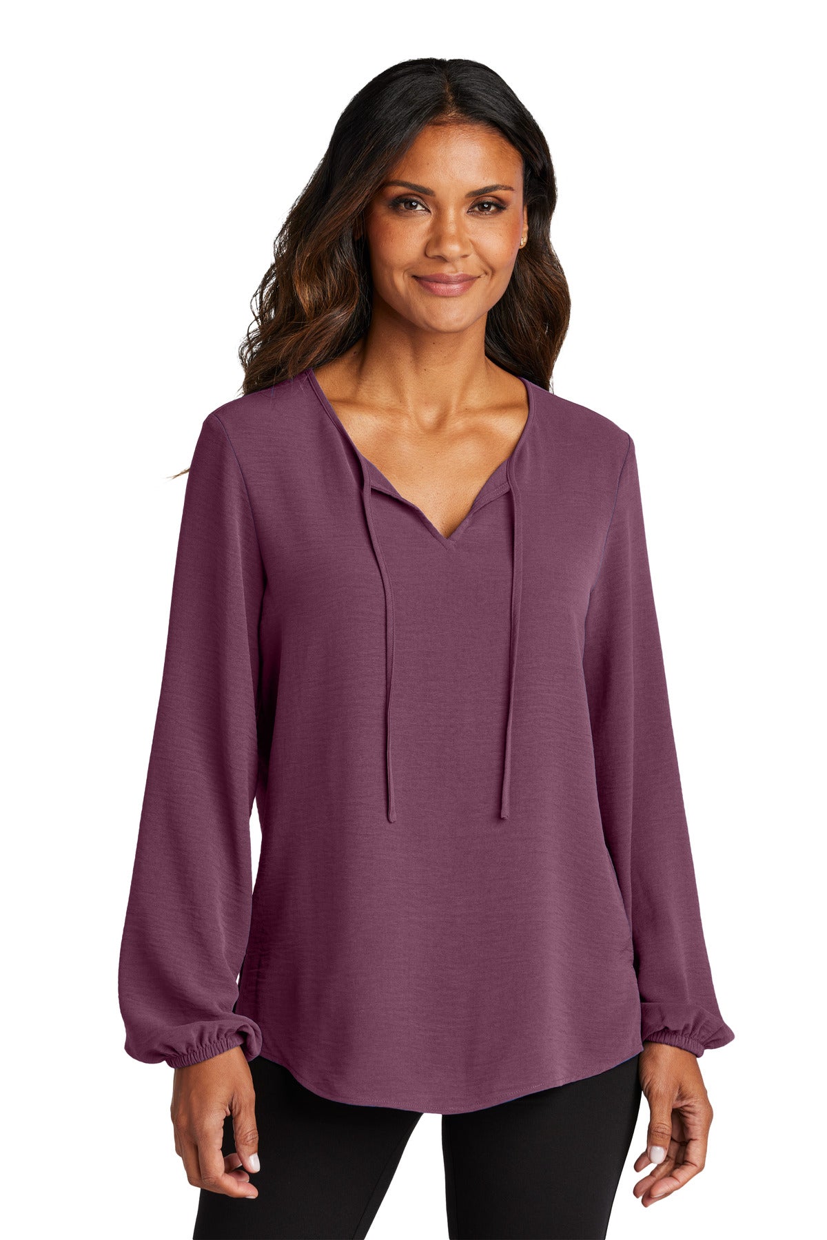 Custom Embroidery or DTF Print - Port Authority ®  Women's Textured Crepe Blouse LW714