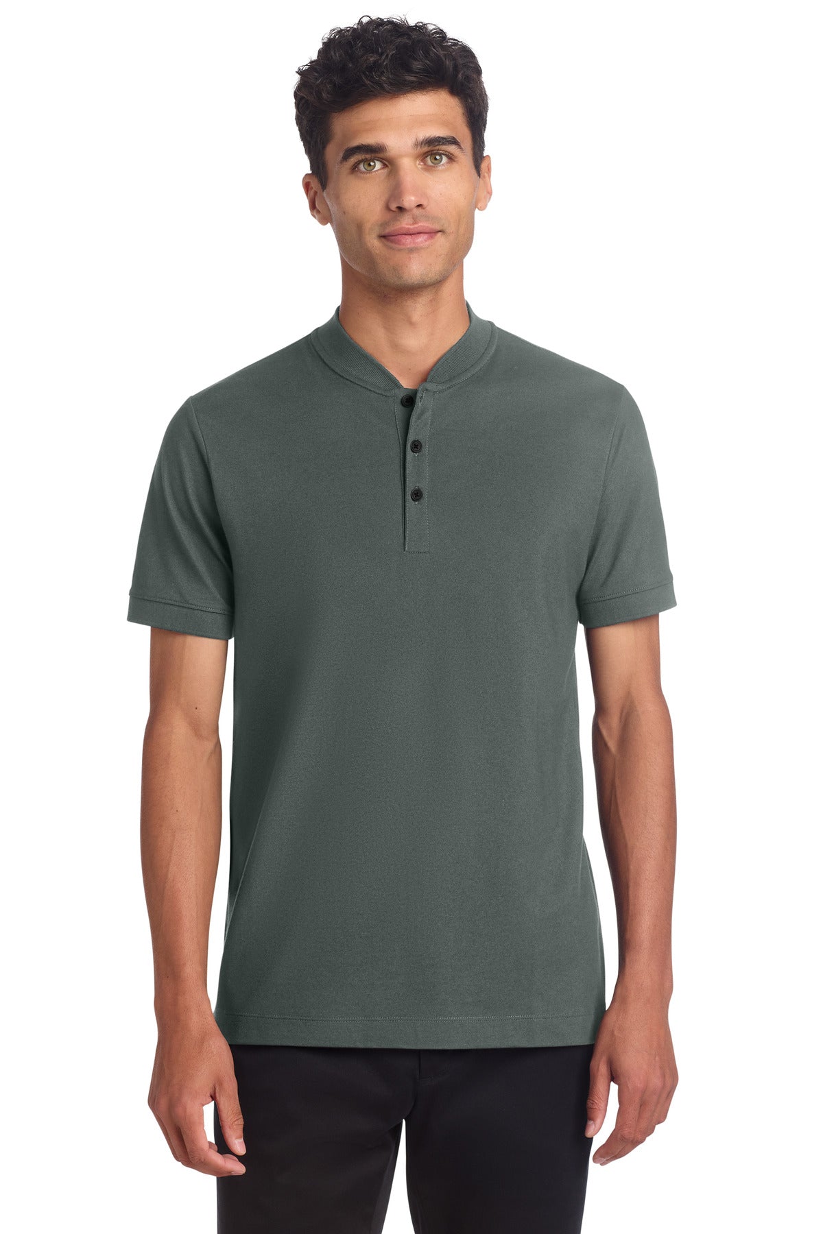 Custom Embroidery or DTF Print - Mercer+Mettle ®  Stretch Pique Henley MM1008