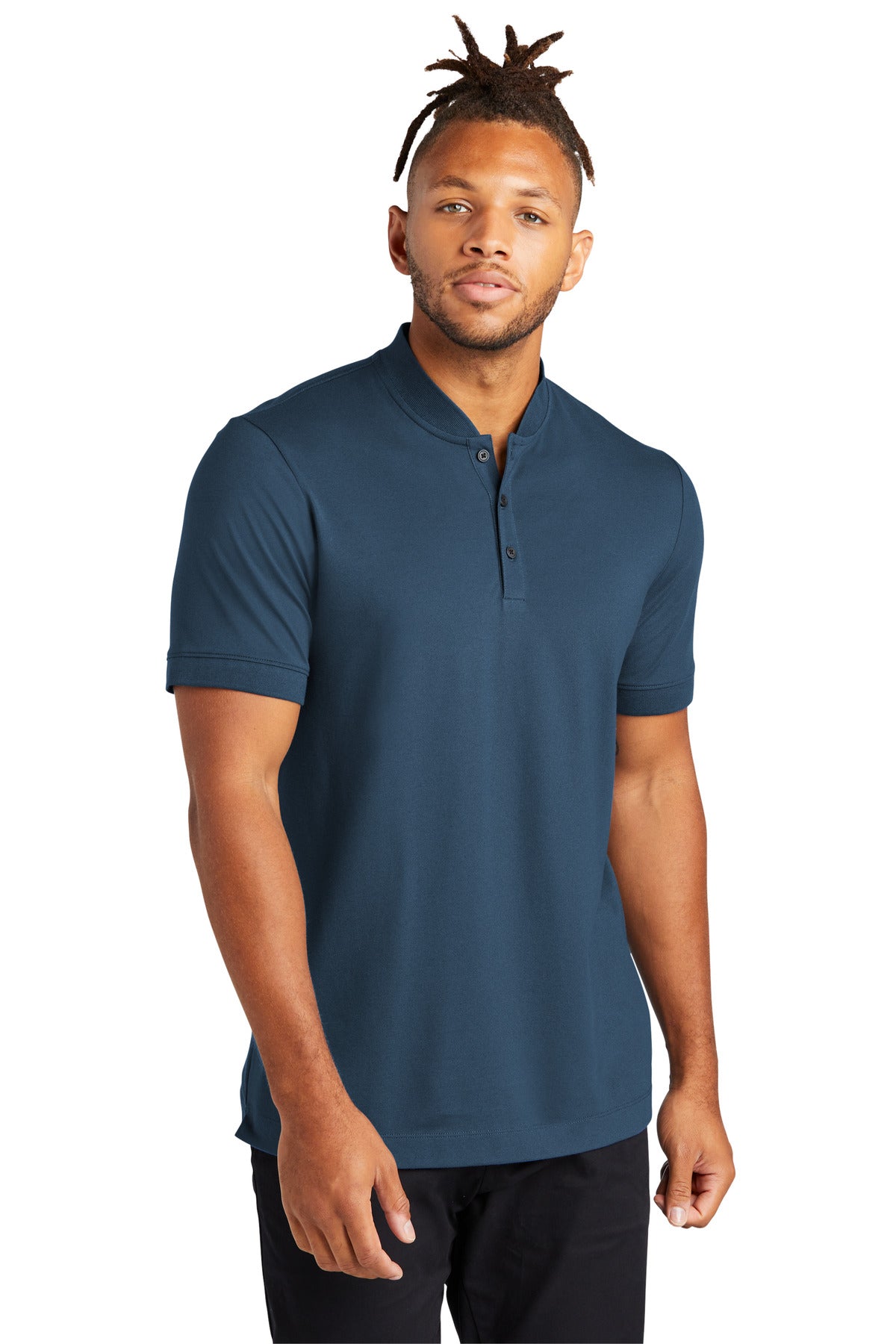 Custom Embroidered - Mercer+Mettle™ Stretch Pique Henley MM1008