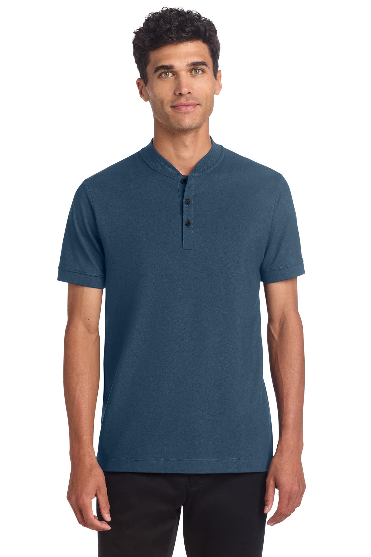 Custom Embroidery or DTF Print - Mercer+Mettle ®  Stretch Pique Henley MM1008