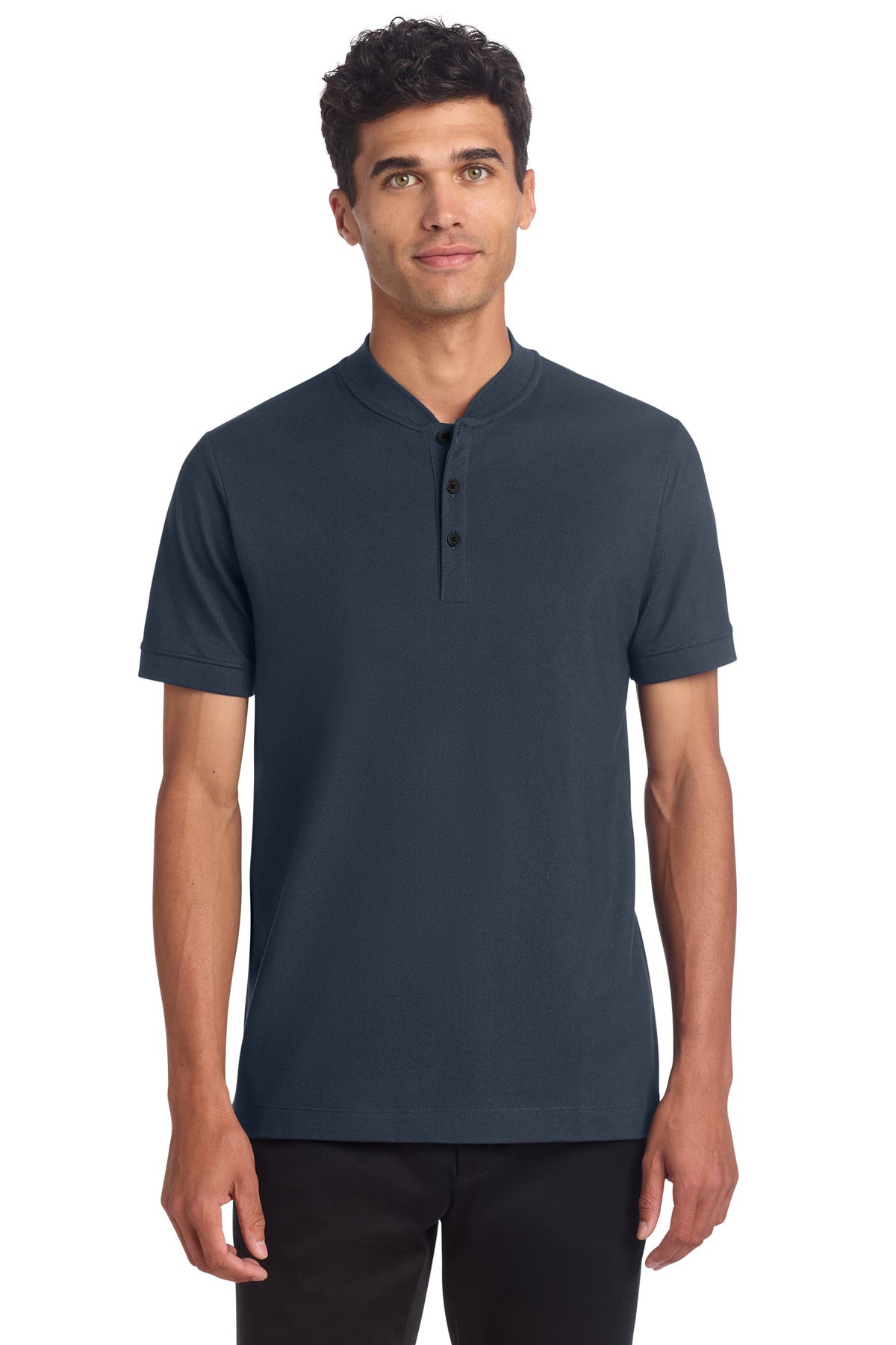 Custom Embroidery or DTF Print - Mercer+Mettle ®  Stretch Pique Henley MM1008