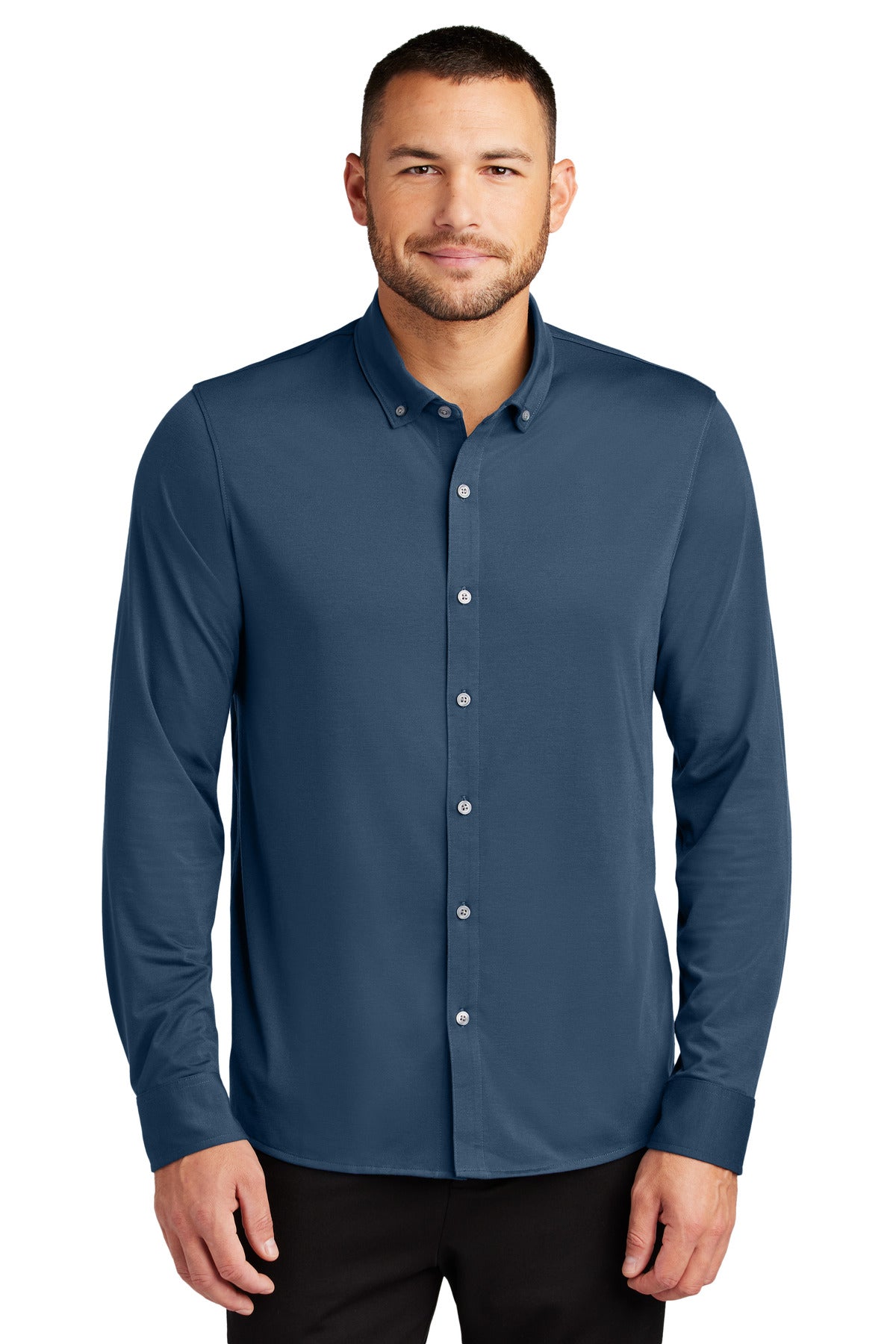 Custom Embroidered - Mercer+Mettle™ Stretch Jersey Long Sleeve Shirt MM1018