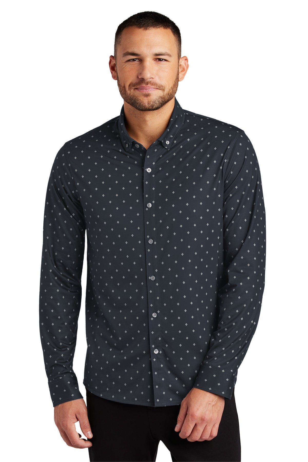 Custom Embroidery or DTF Print - Mercer+Mettle ®  Stretch Jersey Long Sleeve Shirt MM1018