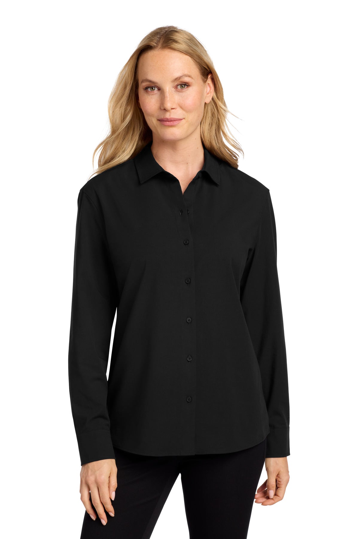 Custom Embroidery or DTF Print - Mercer+Mettle ®  Women's Long Sleeve Stretch Woven Shirt MM2001