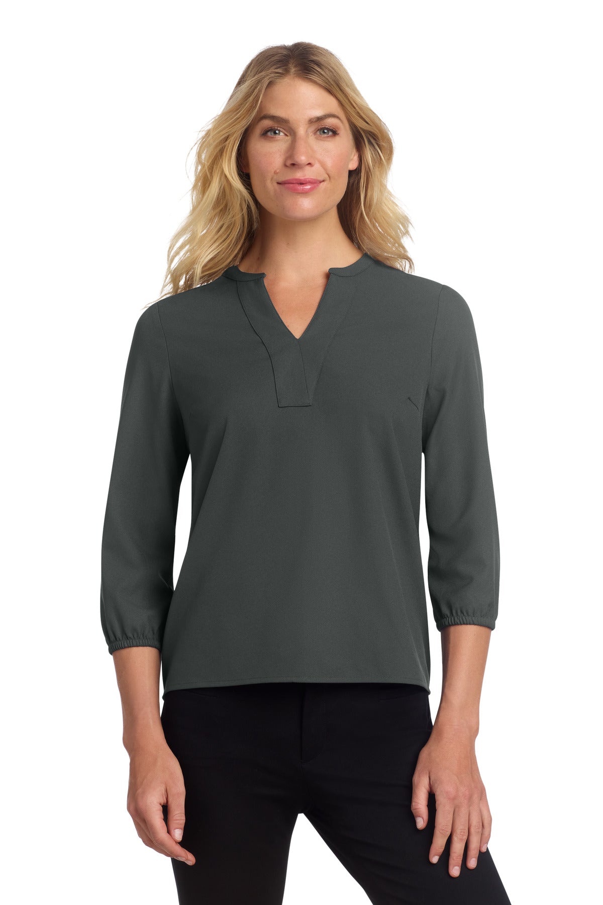 Custom Embroidery or DTF Print - Mercer+Mettle ®  Women's Stretch Crepe 3/4-Sleeve Blouse MM2011