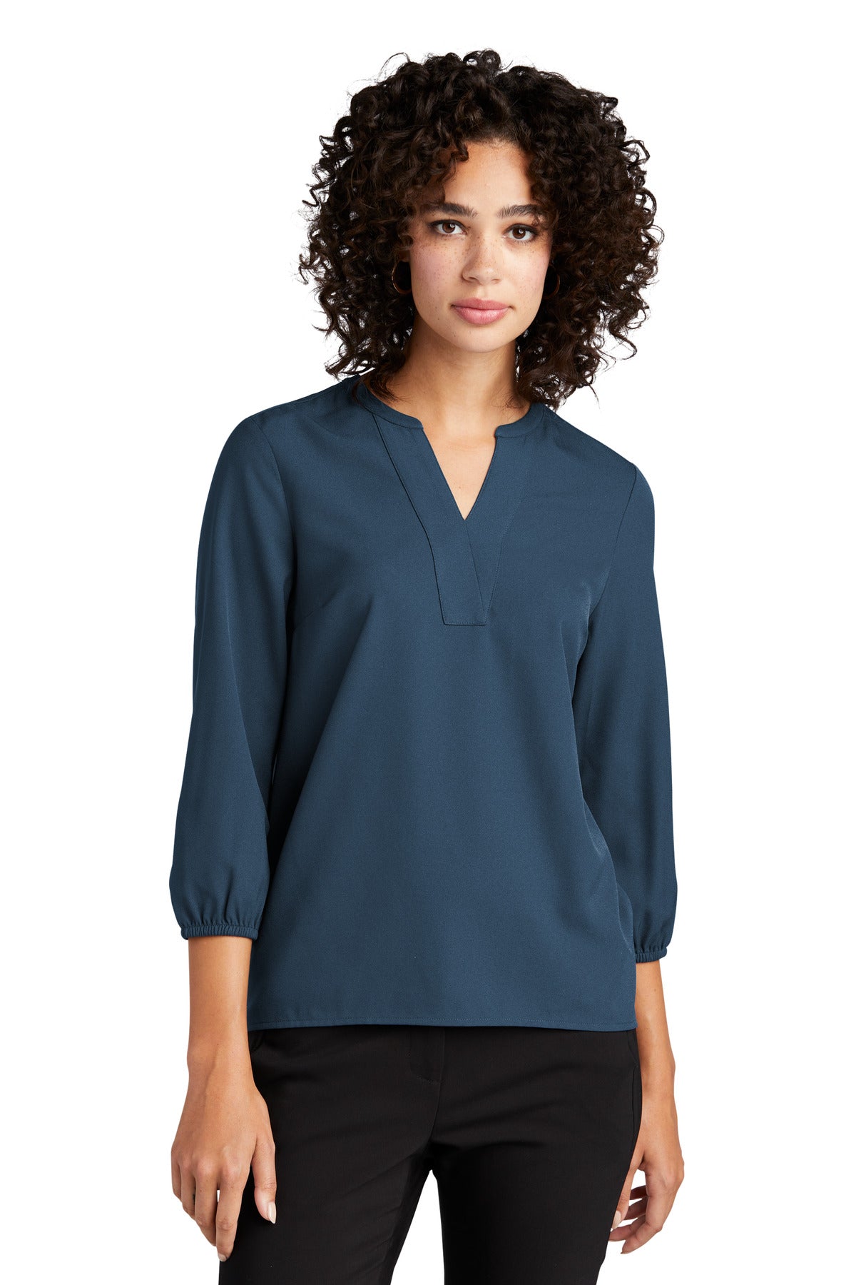 Custom Embroidered - Mercer+Mettle™ Women's Stretch Crepe 3/4-Sleeve Blouse MM2011