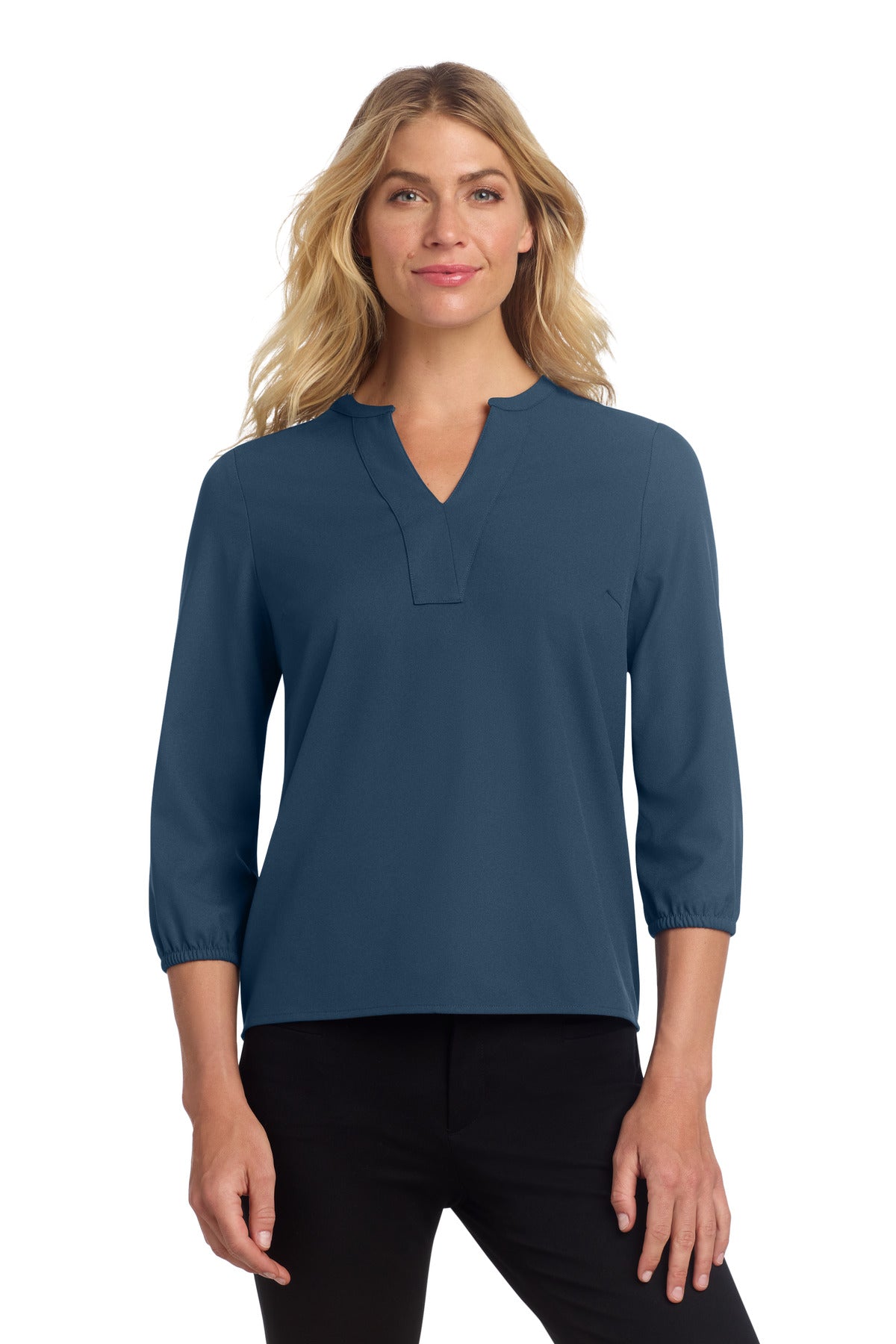 Custom Embroidery or DTF Print - Mercer+Mettle ®  Women's Stretch Crepe 3/4-Sleeve Blouse MM2011