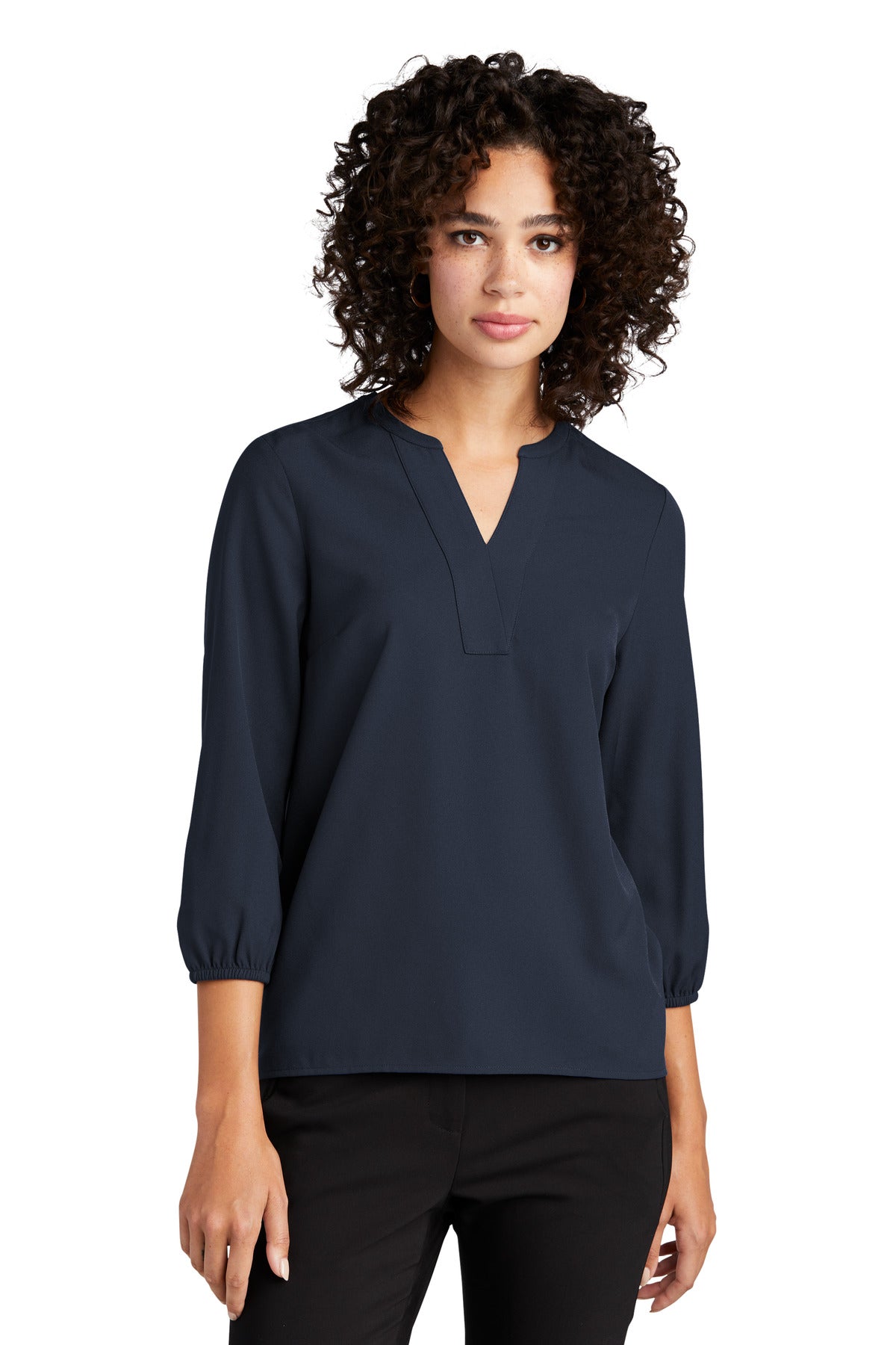 Custom Embroidered - Mercer+Mettle™ Women's Stretch Crepe 3/4-Sleeve Blouse MM2011