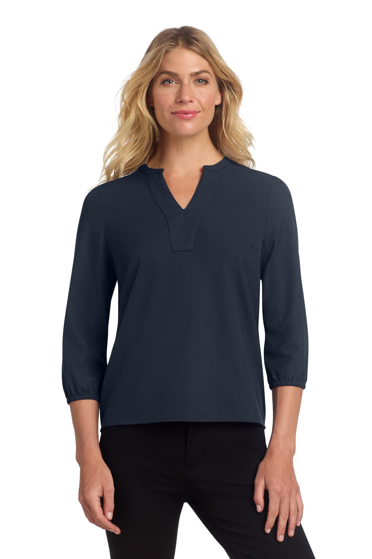 Custom Embroidery or DTF Print - Mercer+Mettle ®  Women's Stretch Crepe 3/4-Sleeve Blouse MM2011