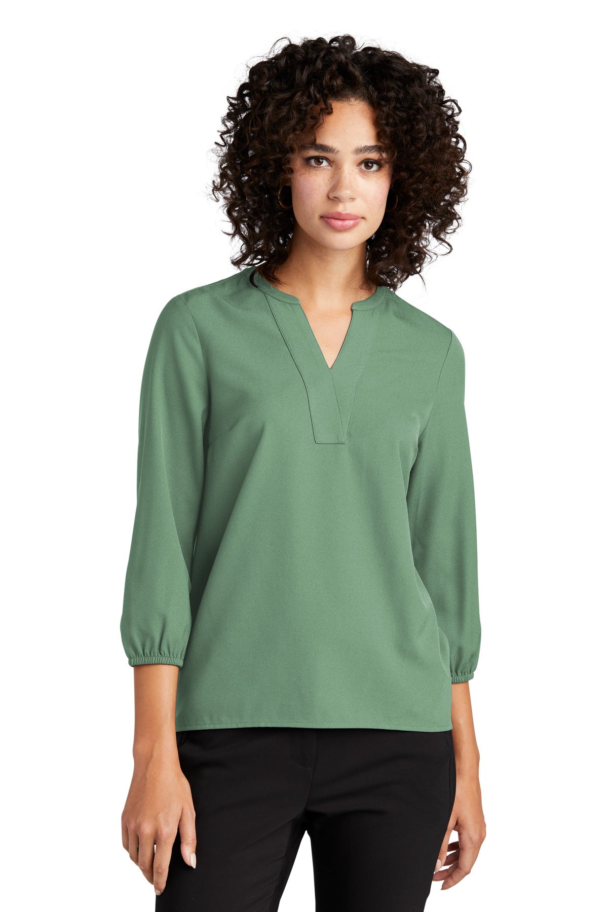 Custom Embroidered - Mercer+Mettle™ Women's Stretch Crepe 3/4-Sleeve Blouse MM2011