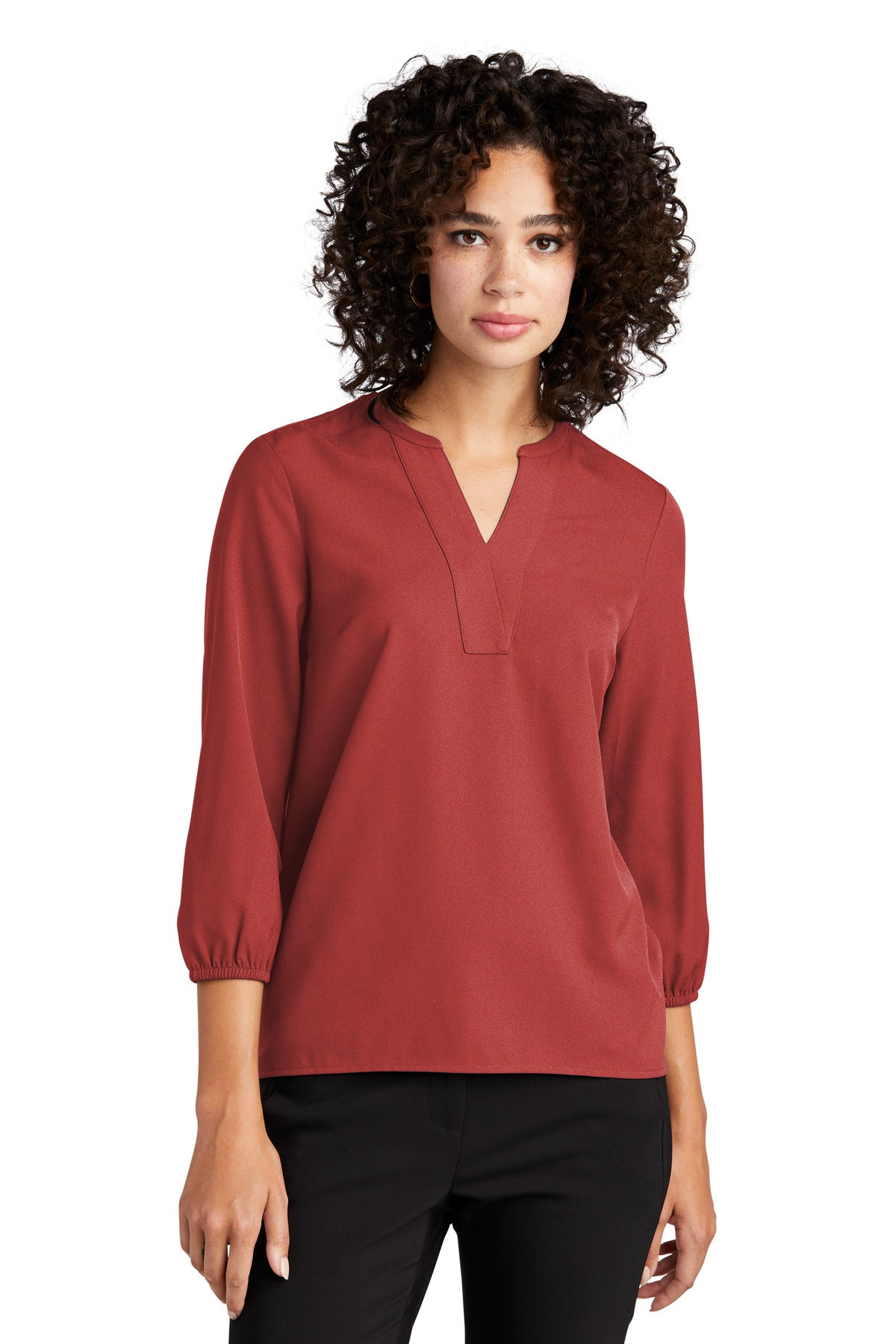 Custom Embroidered - Mercer+Mettle™ Women's Stretch Crepe 3/4-Sleeve Blouse MM2011