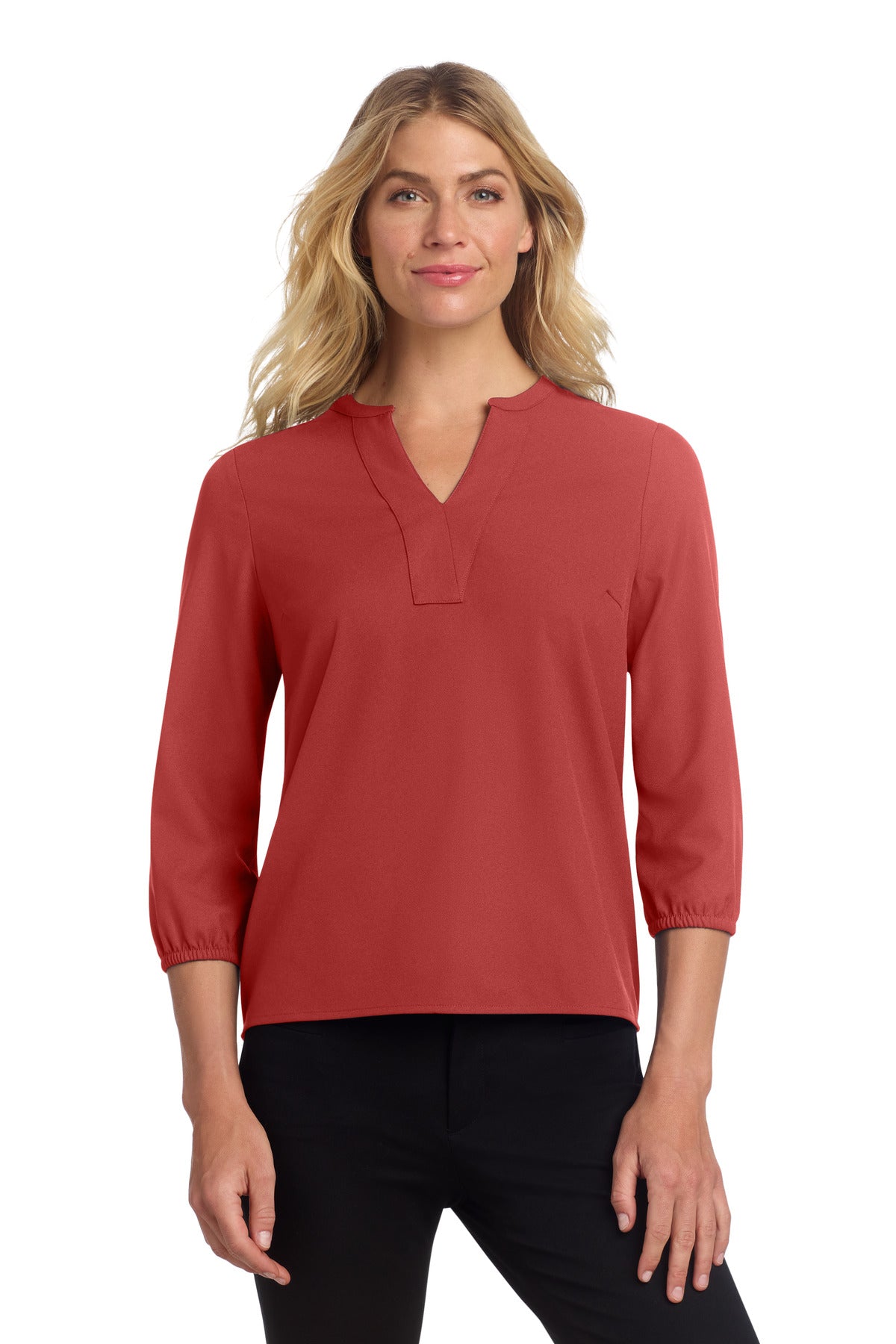 Custom Embroidery or DTF Print - Mercer+Mettle ®  Women's Stretch Crepe 3/4-Sleeve Blouse MM2011