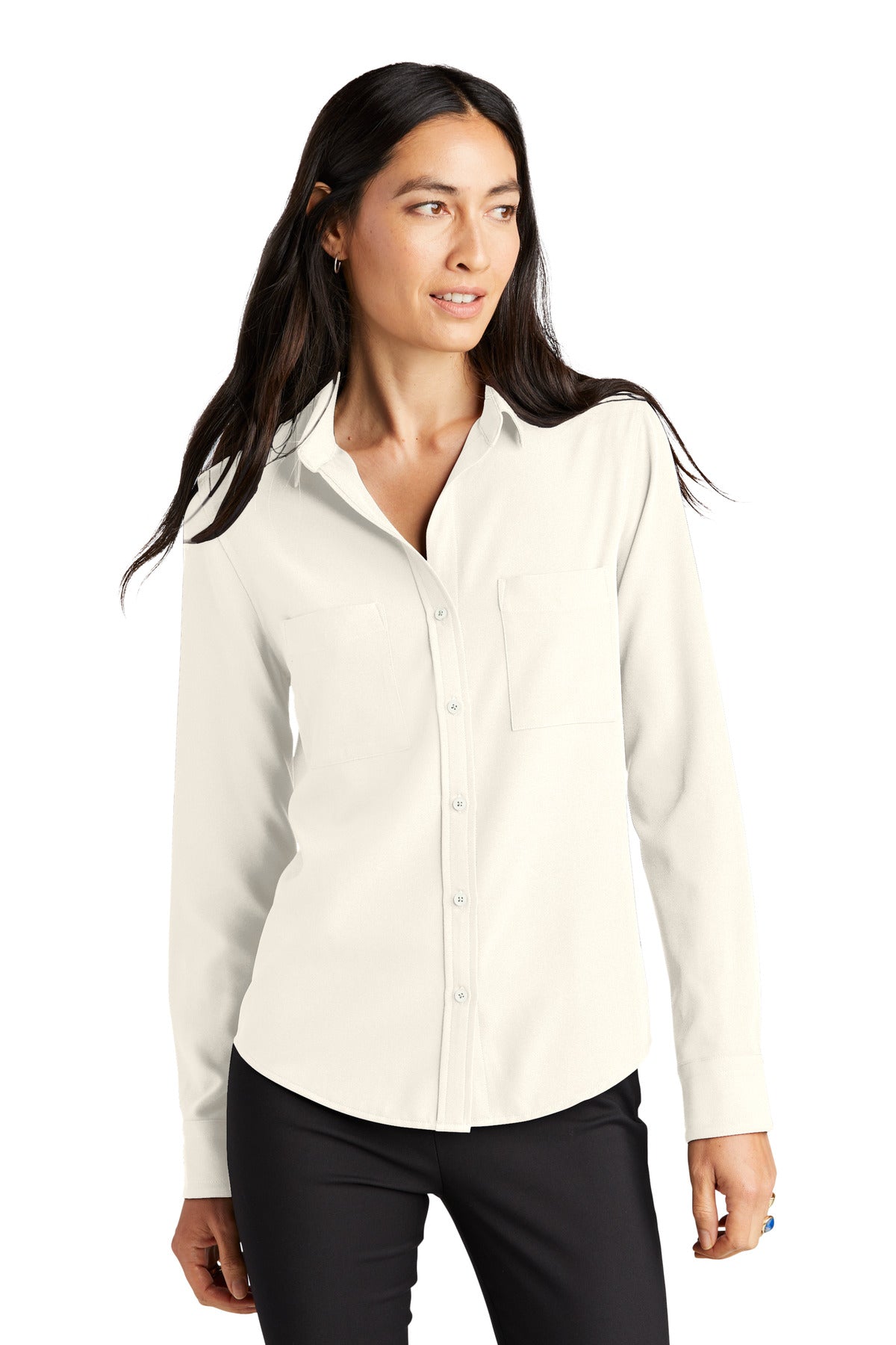 Custom Embroidered - Mercer+Mettle™ Women's Stretch Crepe Long Sleeve Camp MM2013