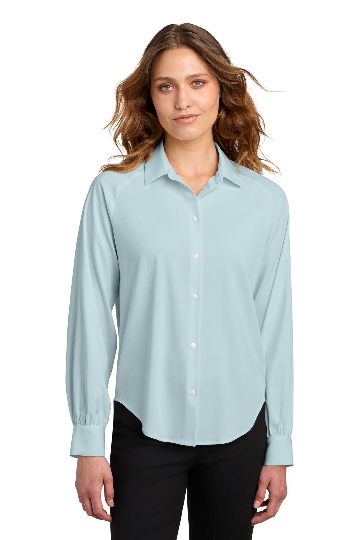 Custom Embroidery or DTF Print - Mercer+Mettle ®  Women's Long Sleeve Buttery Soft Blouse MM2017
