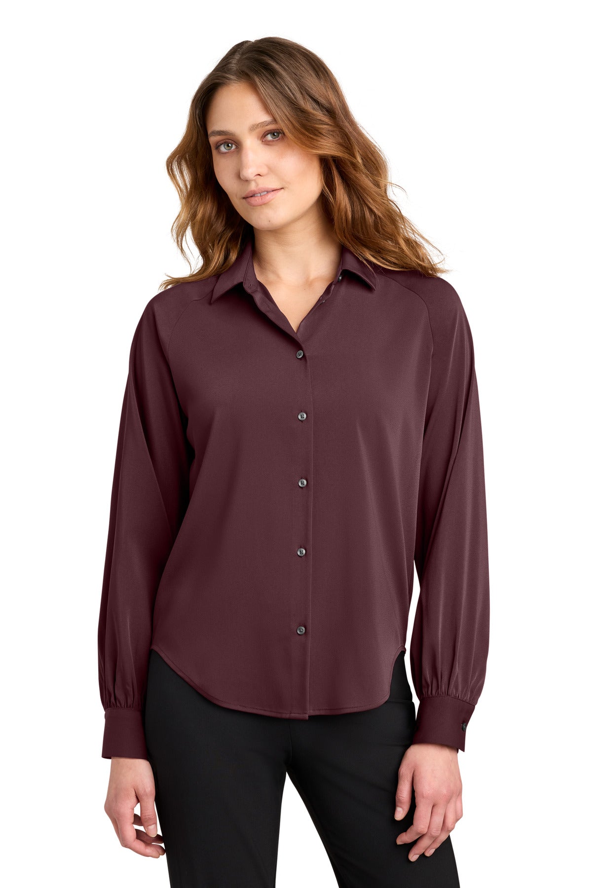 Custom Embroidery or DTF Print - Mercer+Mettle ®  Women's Long Sleeve Buttery Soft Blouse MM2017