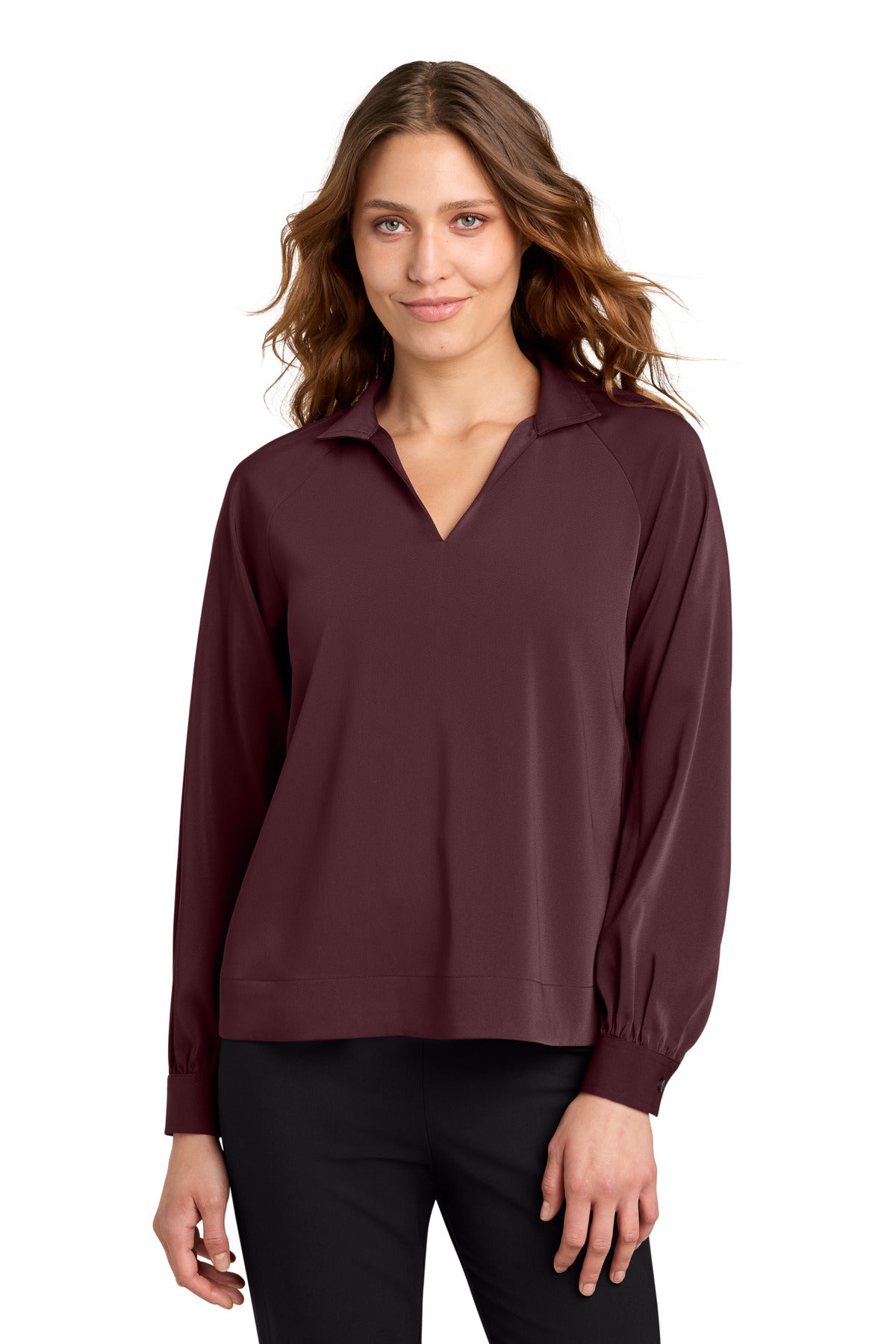 Custom Embroidery or DTF Print - Mercer+Mettle ®  Women's Long Sleeve Buttery Soft Popover Blouse MM2019