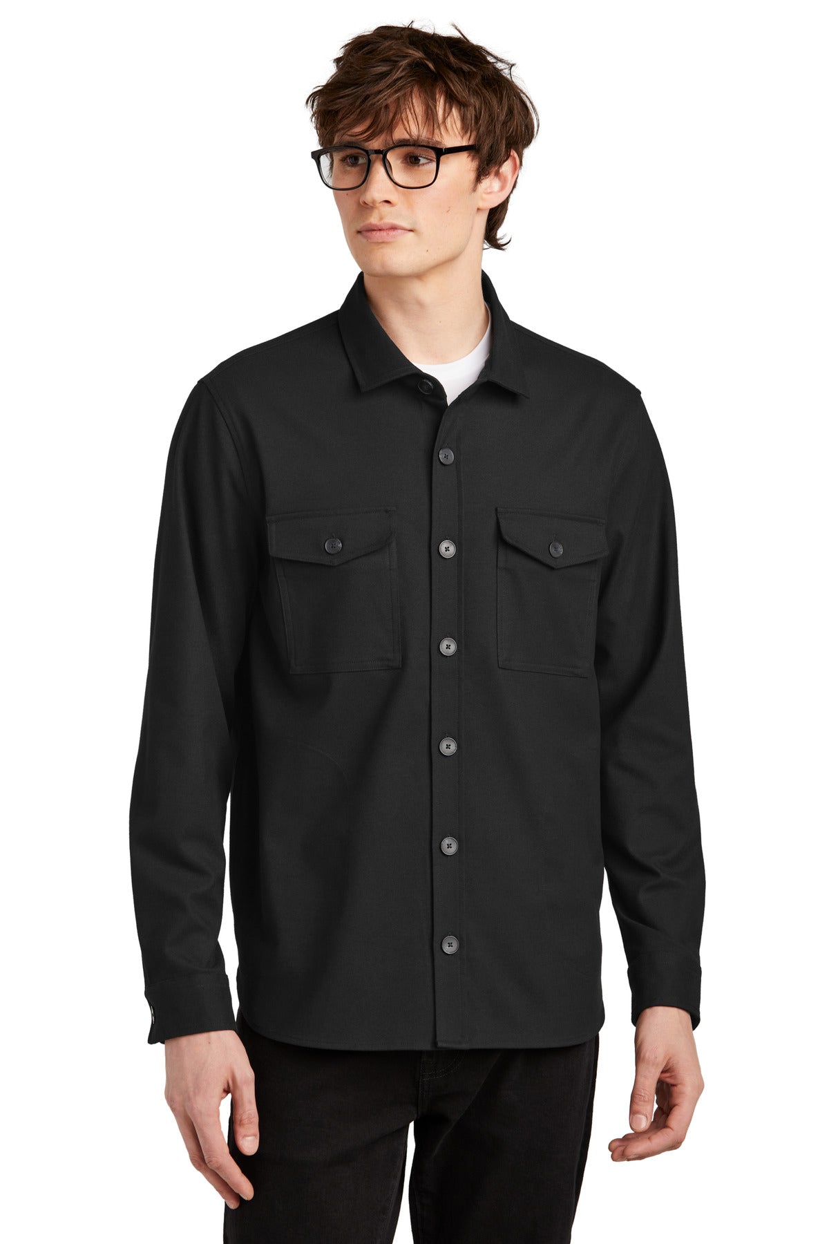 Custom Embroidery or DTF Print - Mercer+Mettle ®  Long Sleeve Twill Overshirt MM2020