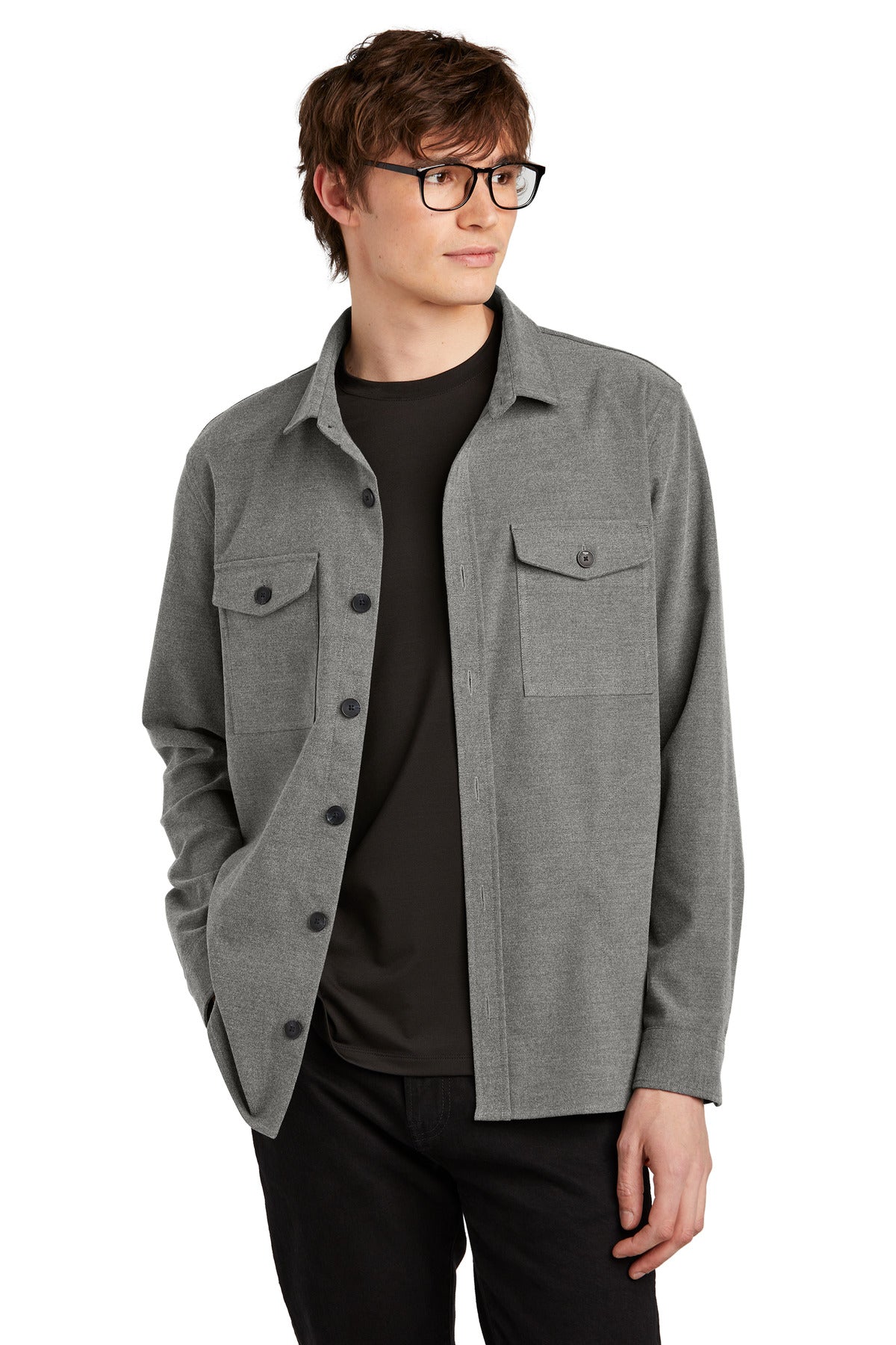 Custom Embroidery or DTF Print - Mercer+Mettle ®  Long Sleeve Twill Overshirt MM2020