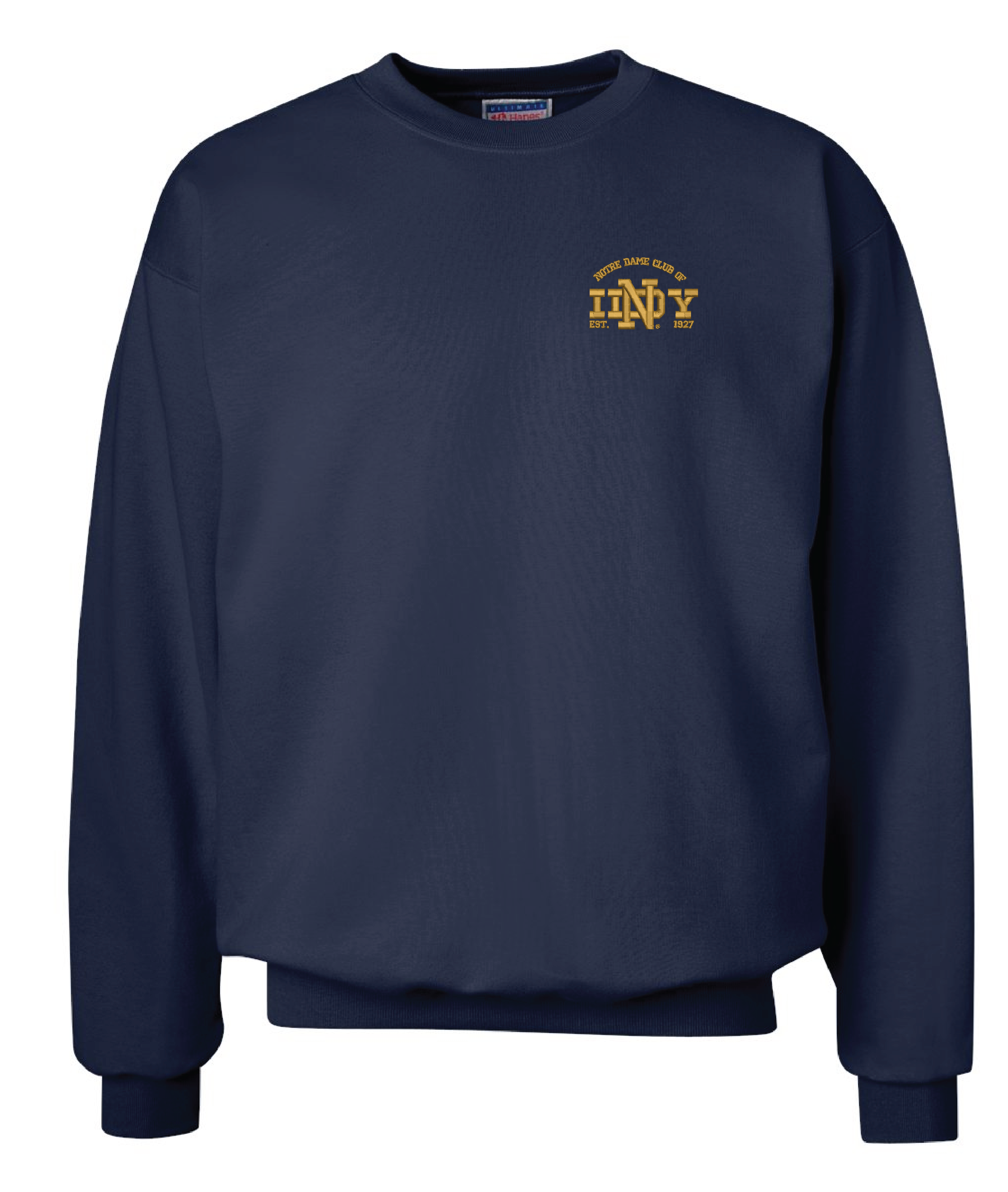 ND Club of Indy - Hanes - Unisex Ultimate Cotton® Crewneck Sweatshirt - Navy - F260