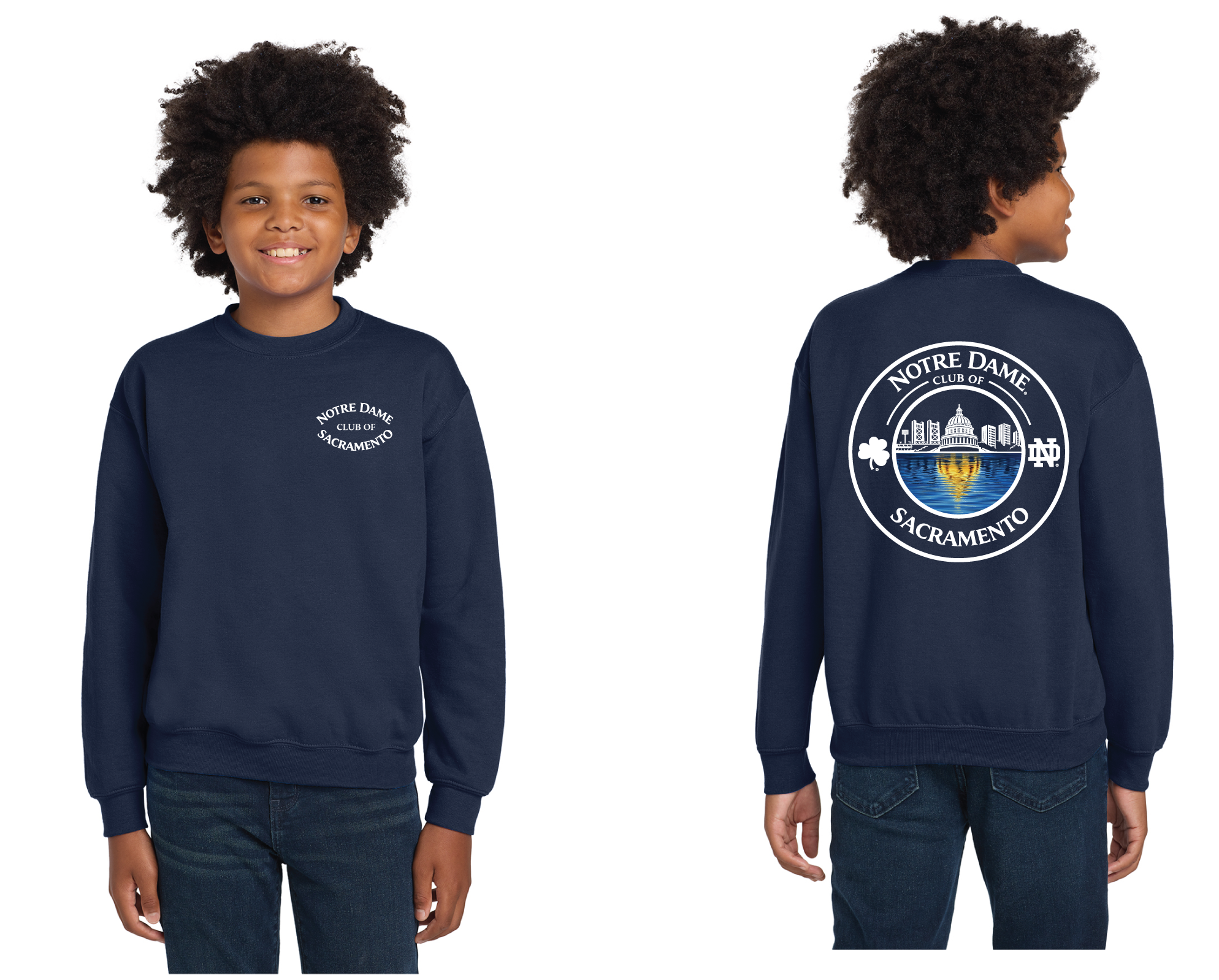ND Club of Sacramento - Gildan® Youth Heavy Blend™ Crewneck Sweatshirt