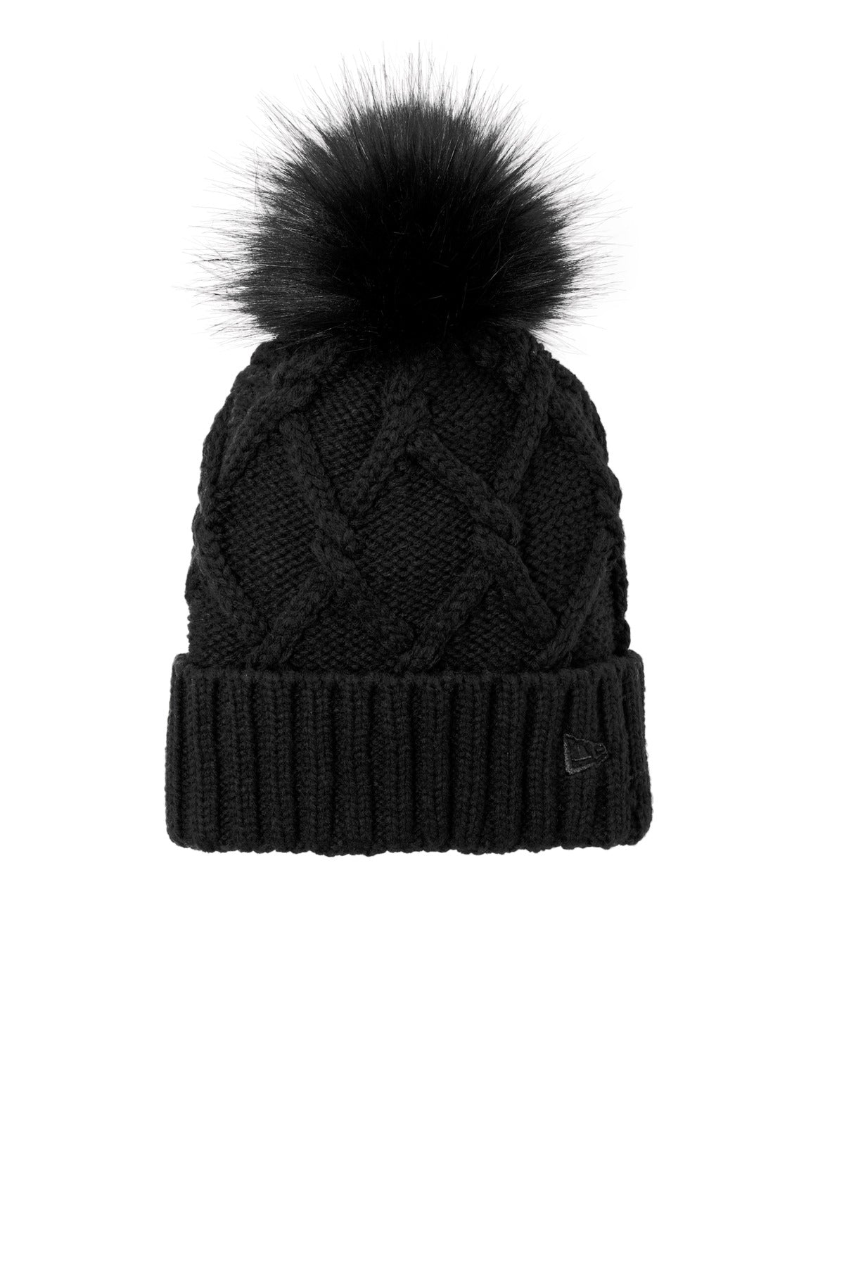 Custom Embroidered - New Era® Faux Fur Pom Beanie NE911