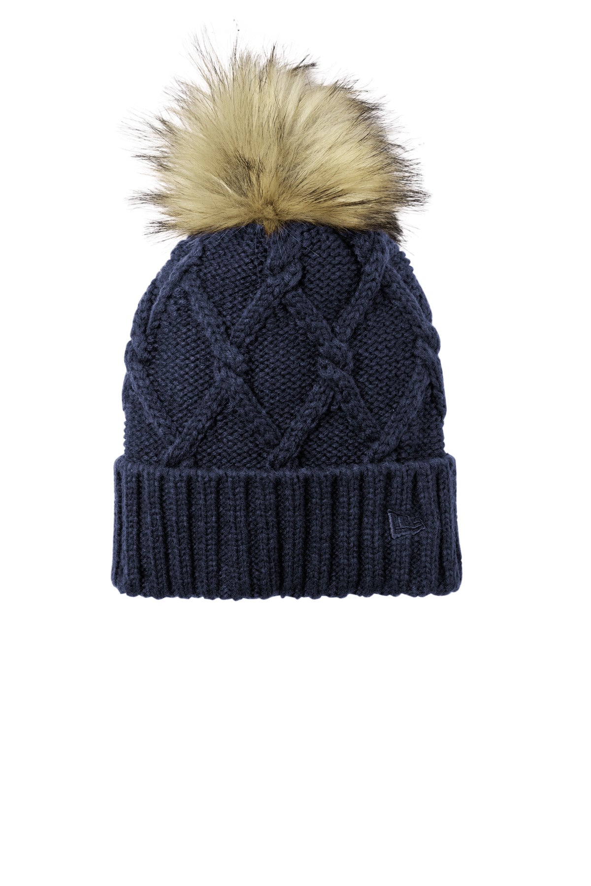 Custom Embroidered - New Era® Faux Fur Pom Beanie NE911