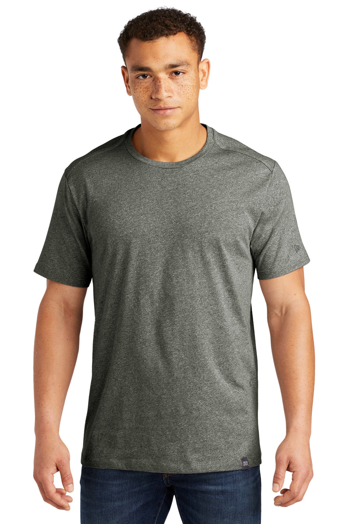 Custom Embroidery - New Era  ®  Heritage Blend Crew Tee. NEA100
