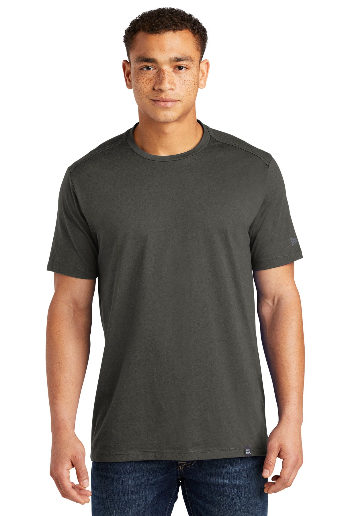 Custom Embroidery - New Era  ®  Heritage Blend Crew Tee. NEA100