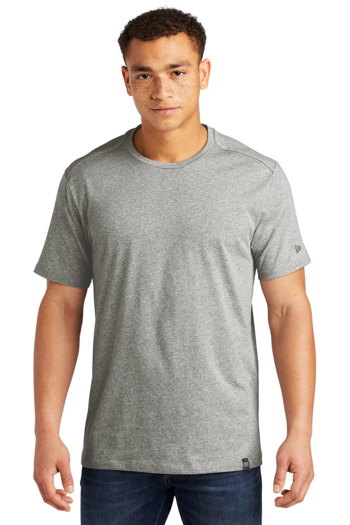 Custom Embroidery - New Era  ®  Heritage Blend Crew Tee. NEA100